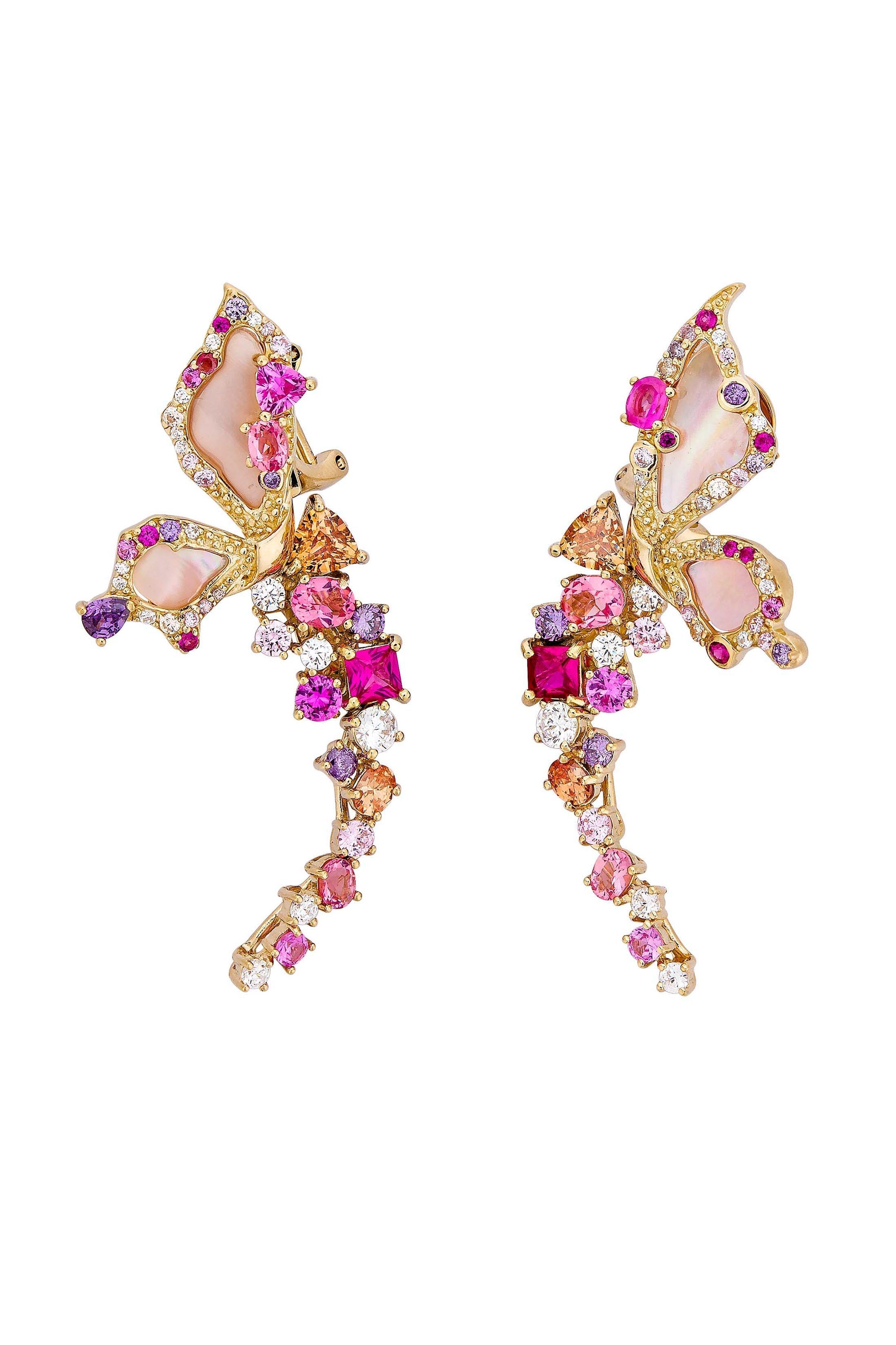 Celestial Butterfly Cascade Drop Earrings