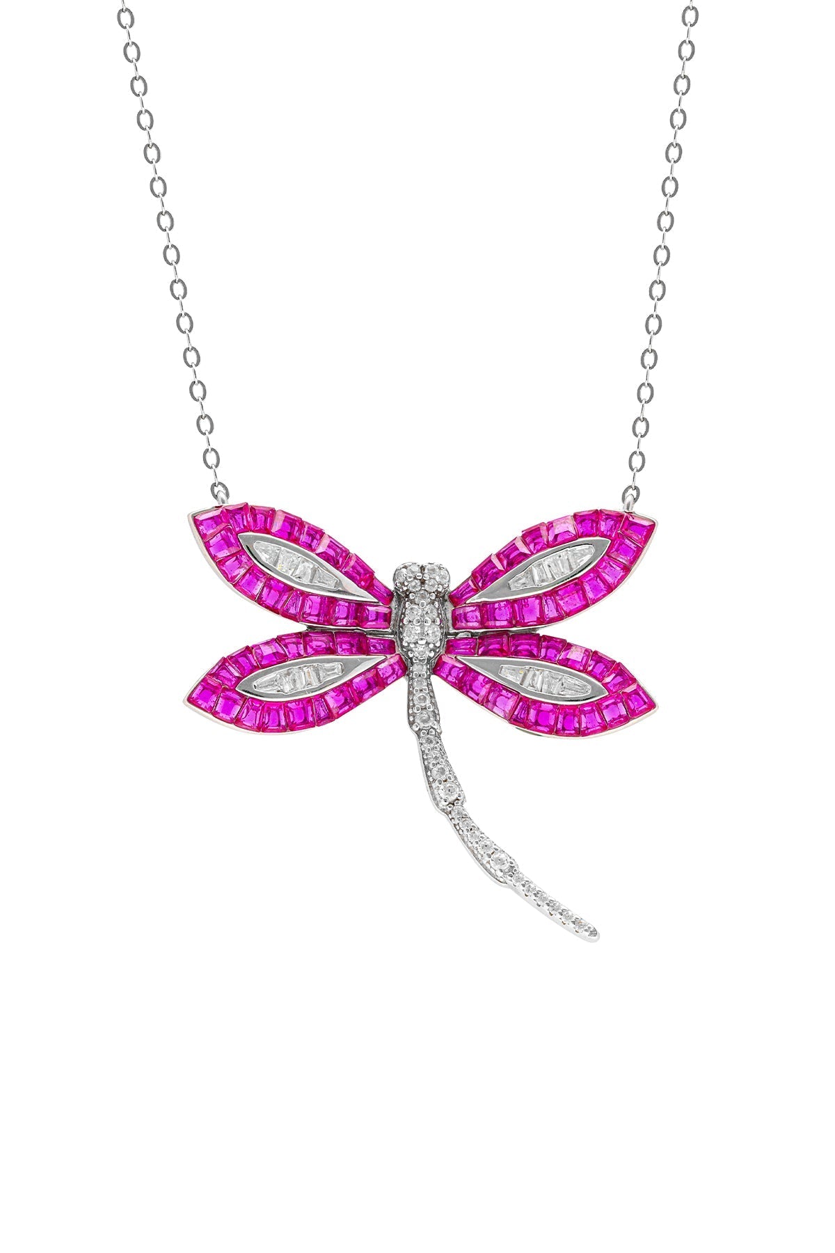 Woodland Dragonfly Pendant With Silver Chain