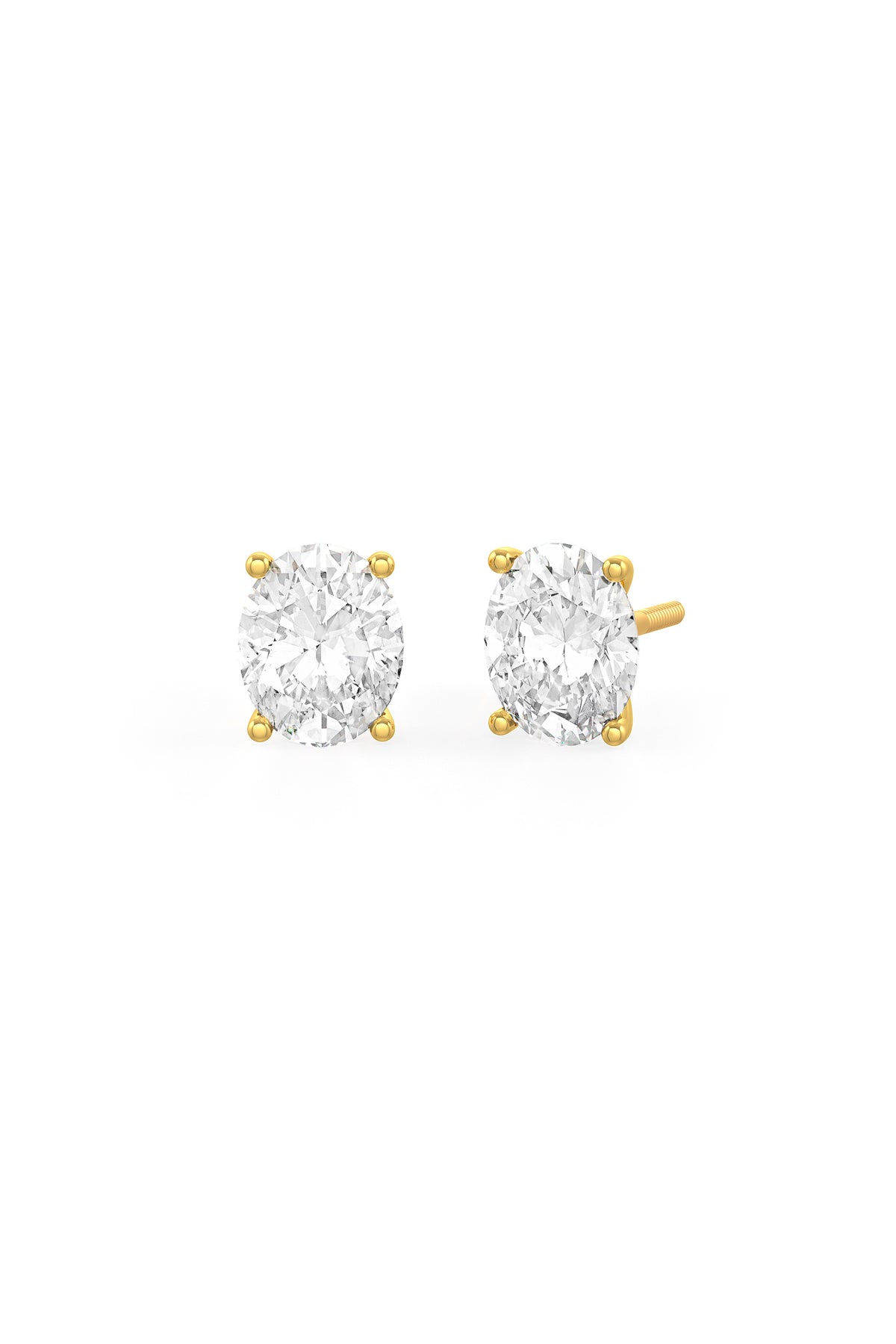 Oval Shaped 8x10mm Solitaire Stud Earrings