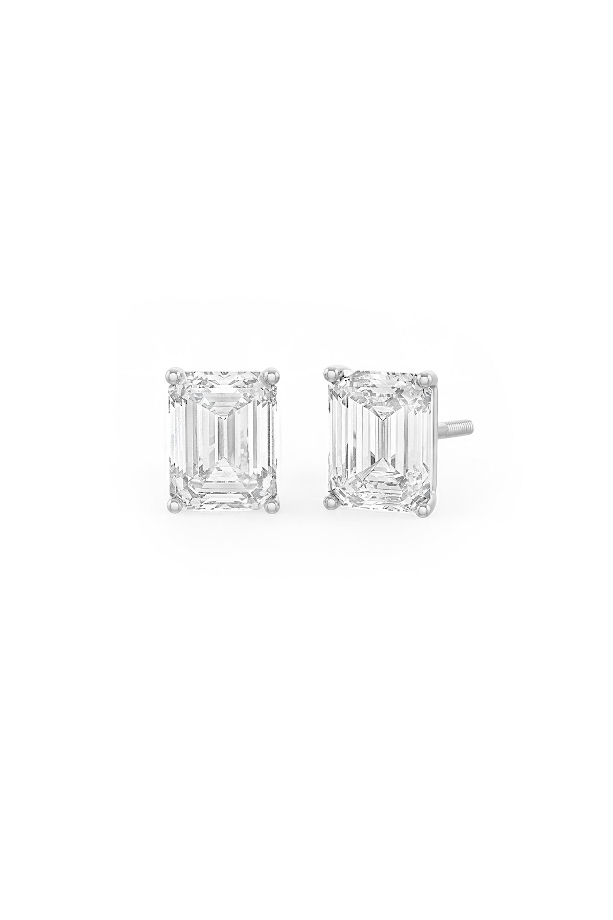 Emerald Cut 8x10mm Solitaire Stud Earrings