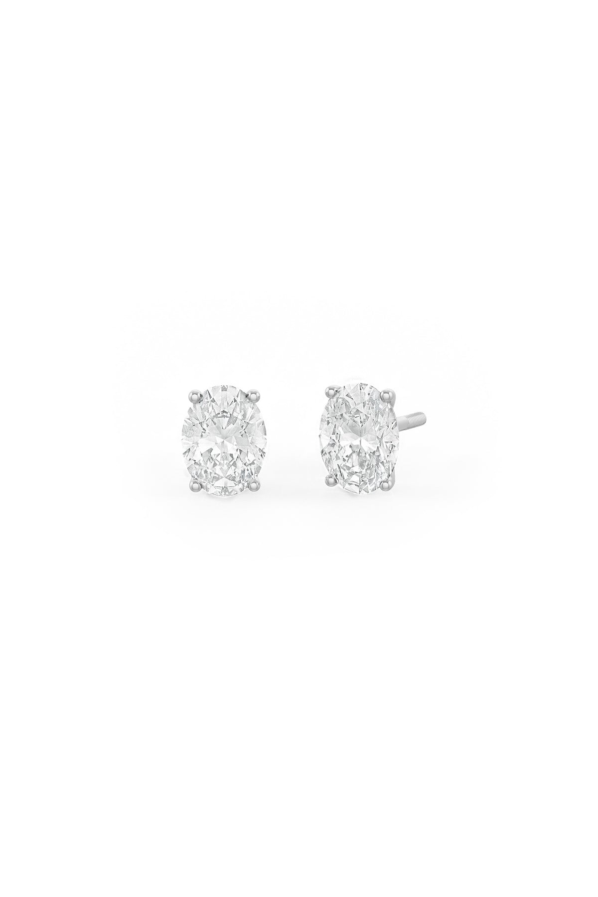 Oval Shaped 6x8mm Solitaire Stud Earrings