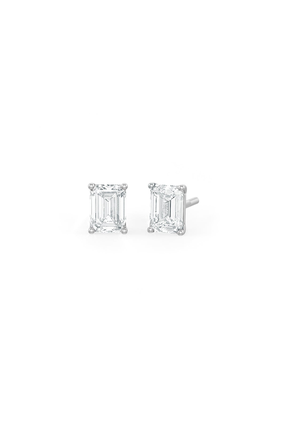 Emerald Cut 6x8mm Solitaire Stud Earrings