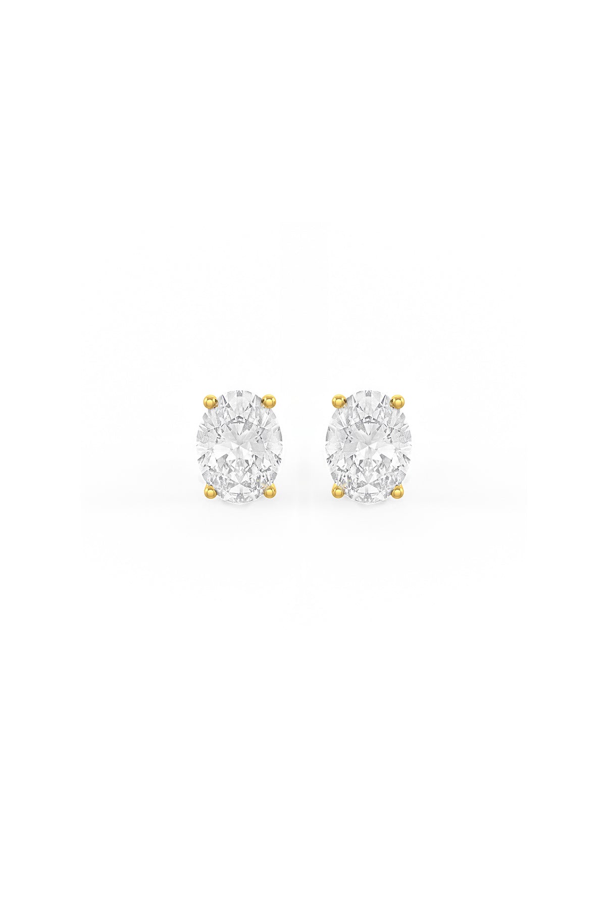 Oval Shaped 6x8mm Solitaire Stud Earrings