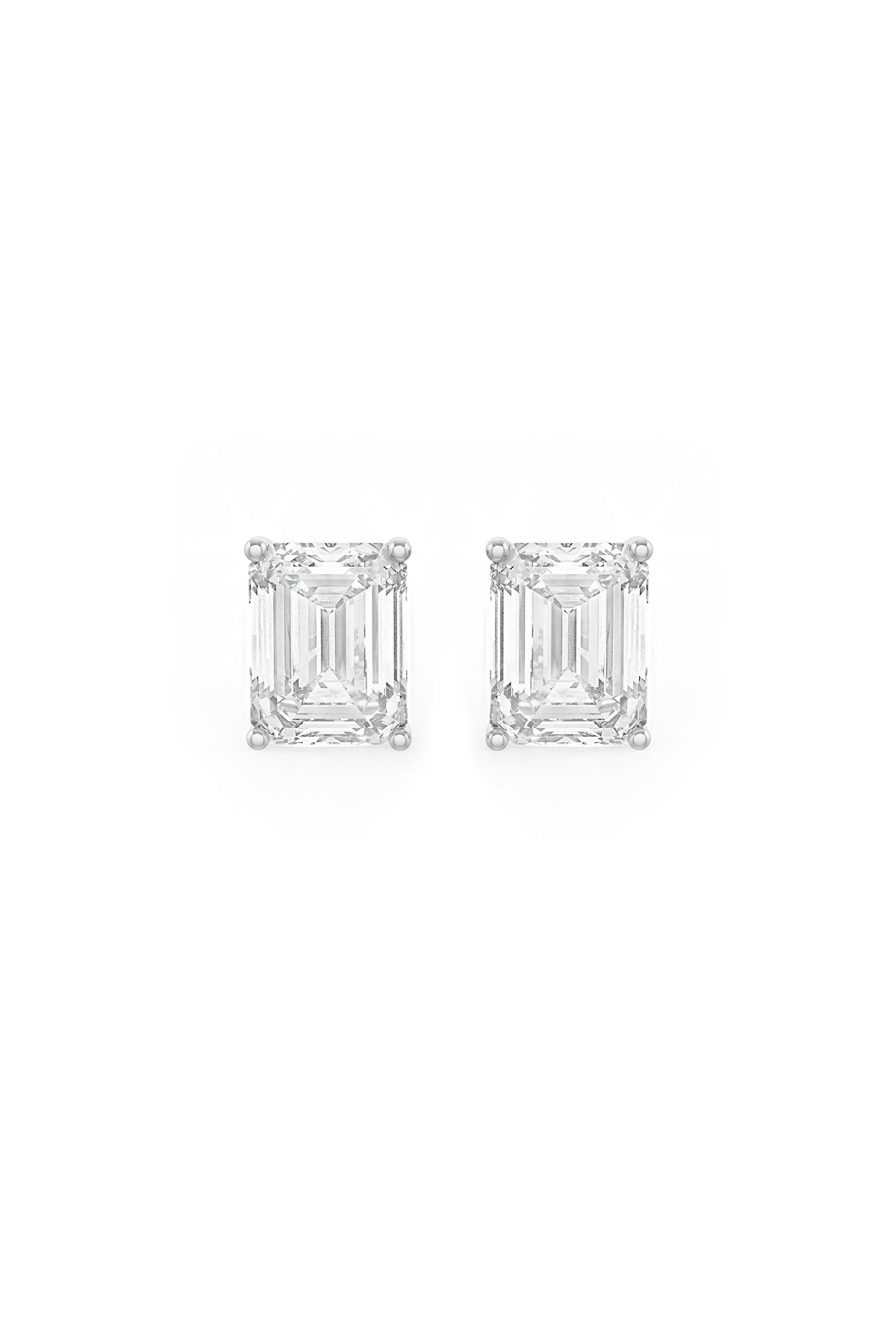 Emerald Cut 8x10mm Solitaire Stud Earrings