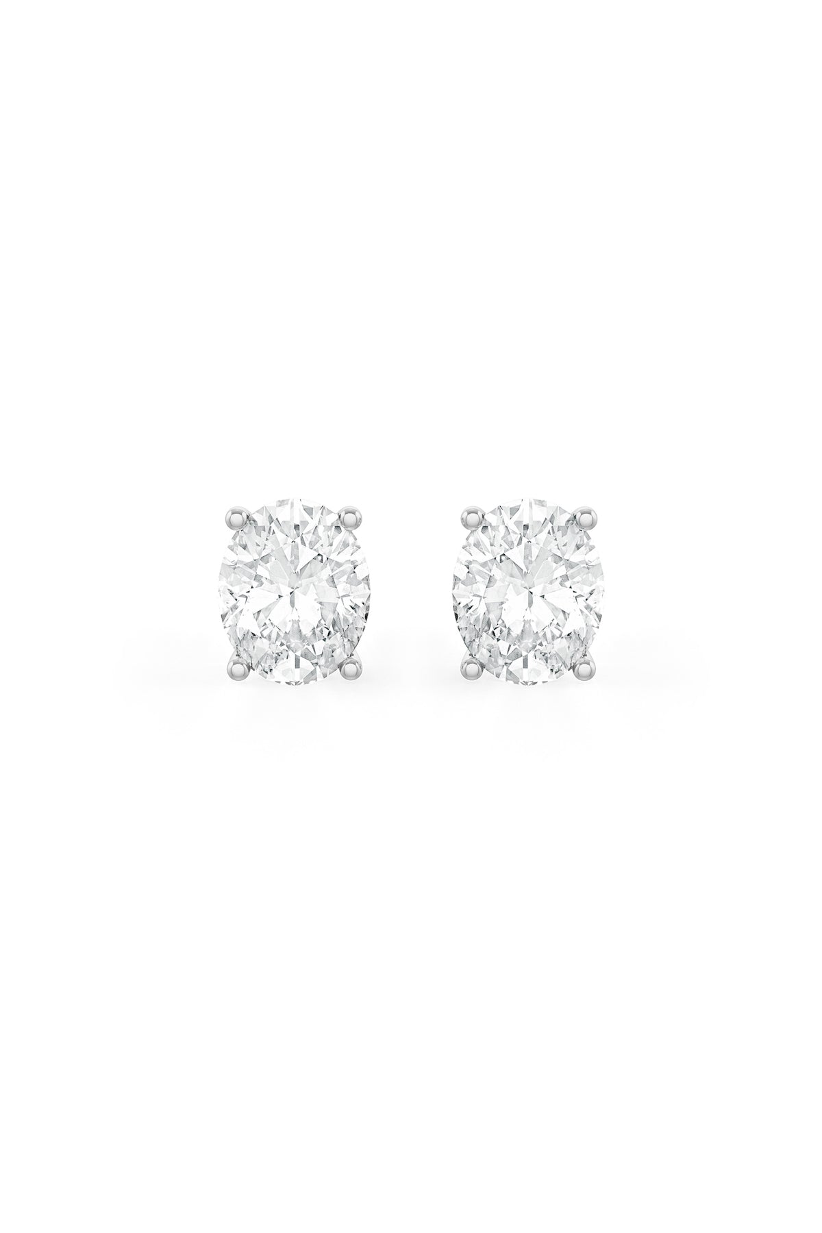 Oval Shaped 8x10mm Solitaire Stud Earrings