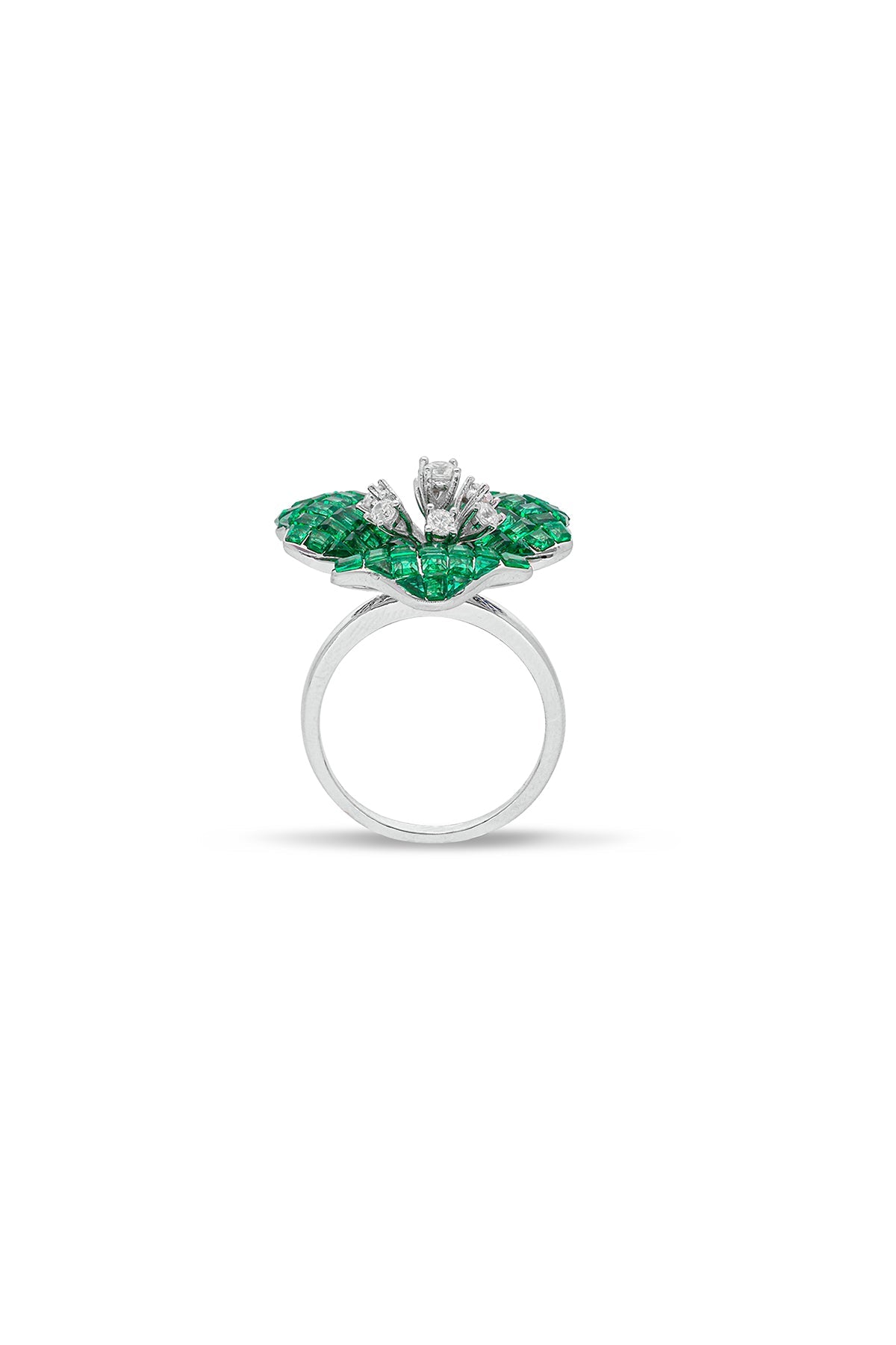 Mystical Petal Cascade Cocktail Ring