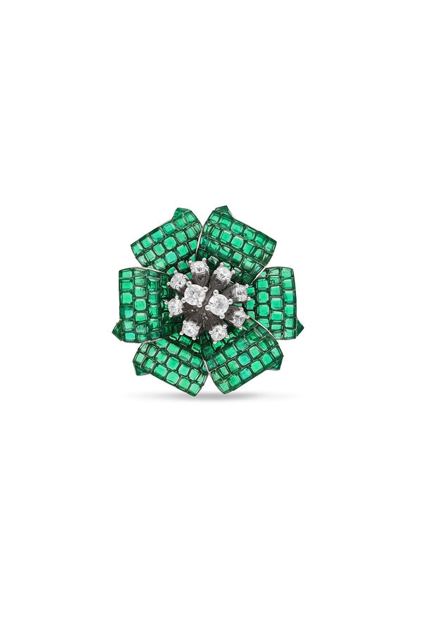Mystical Petal Cascade Cocktail Ring