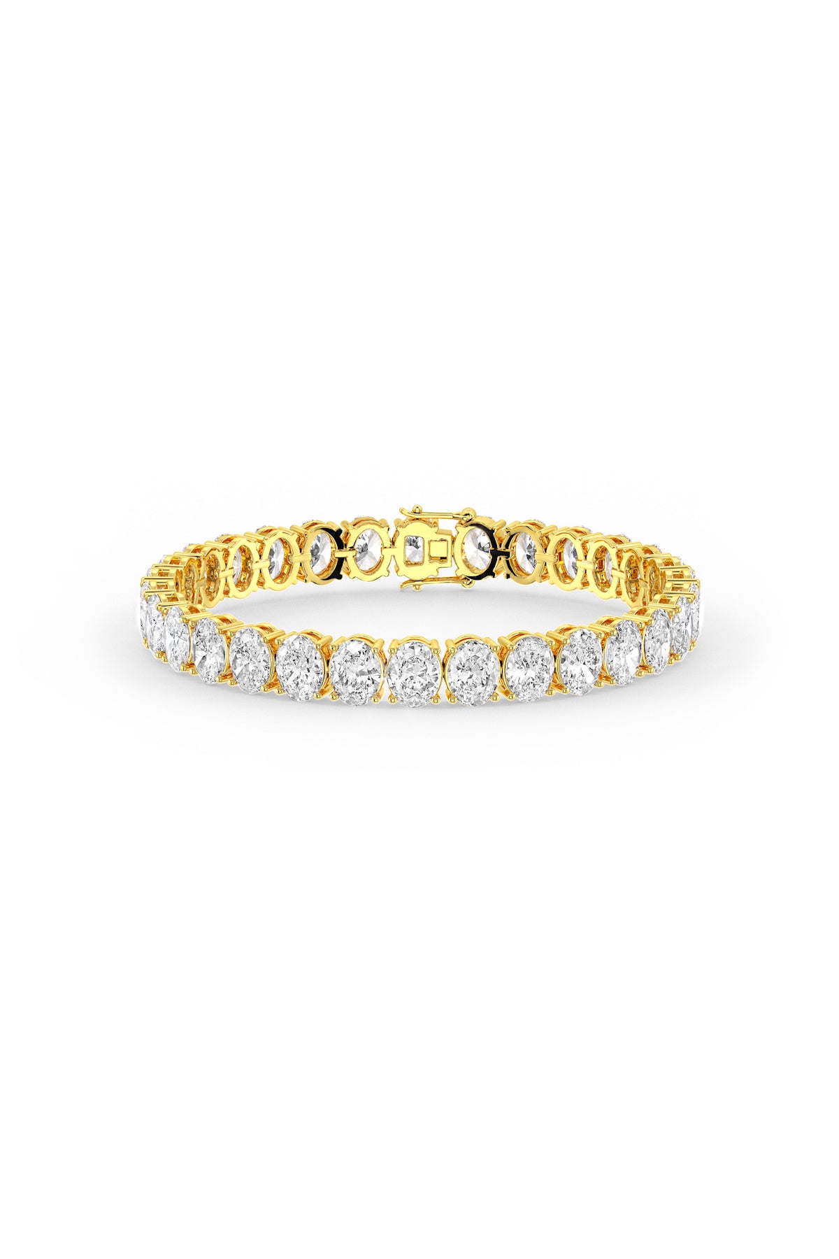 Oval Shaped Solitaire Tennis Bracelet in