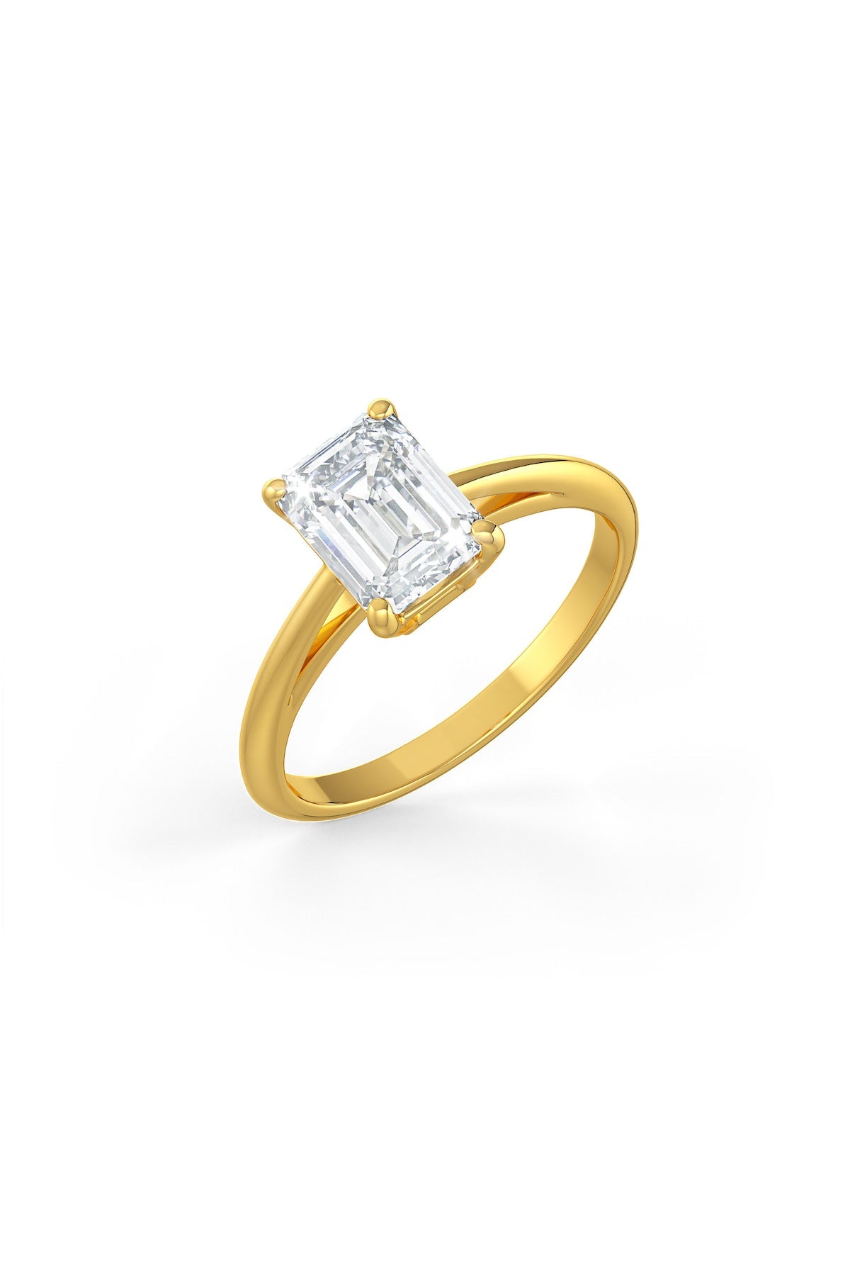 Emerald Cut 6x8mm Solitaire Engagement Ring