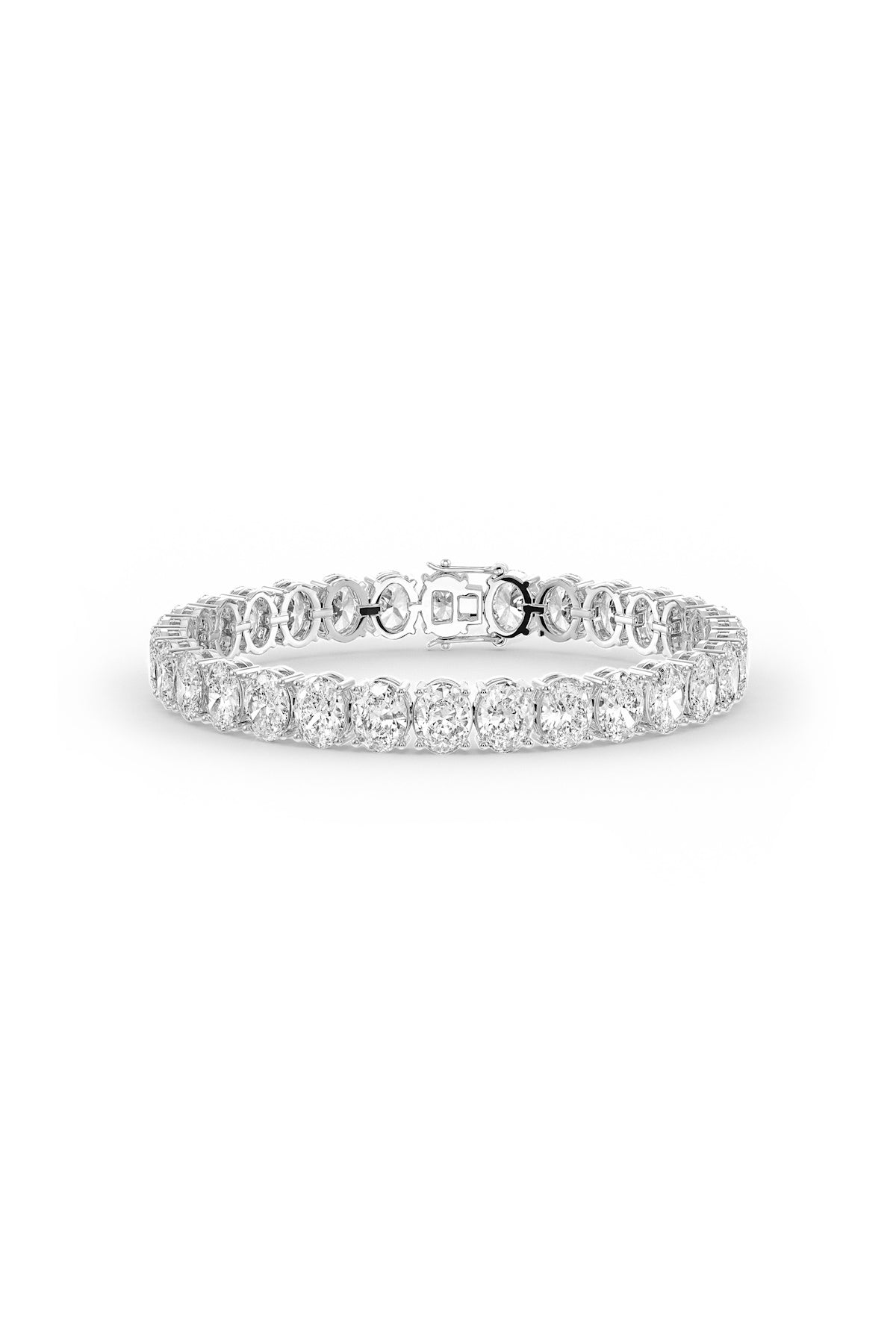 Oval Shaped Solitaire Tennis Bracelet in