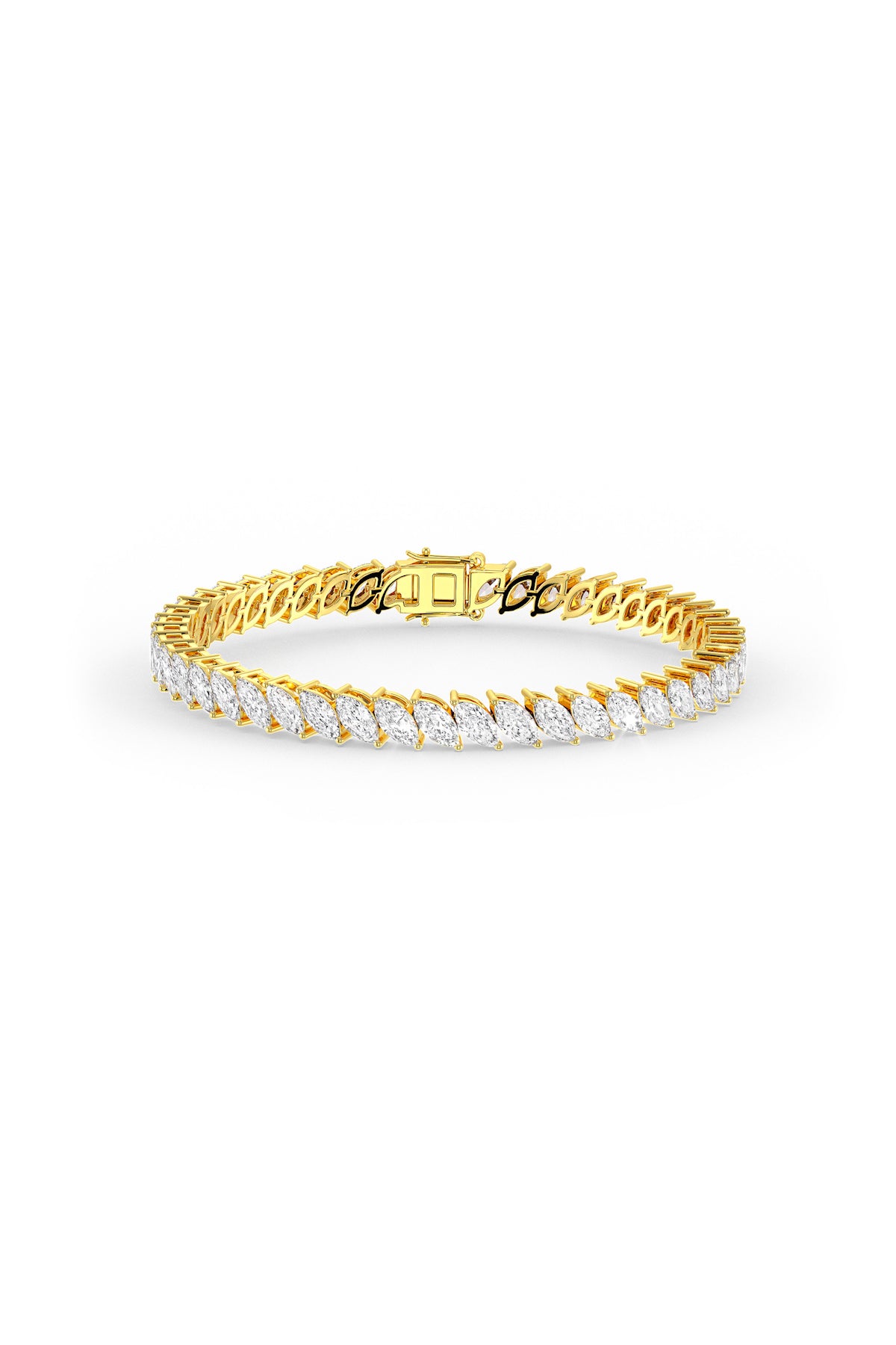 Marquise Shaped Solitaire Tennis Bracelet in Plating