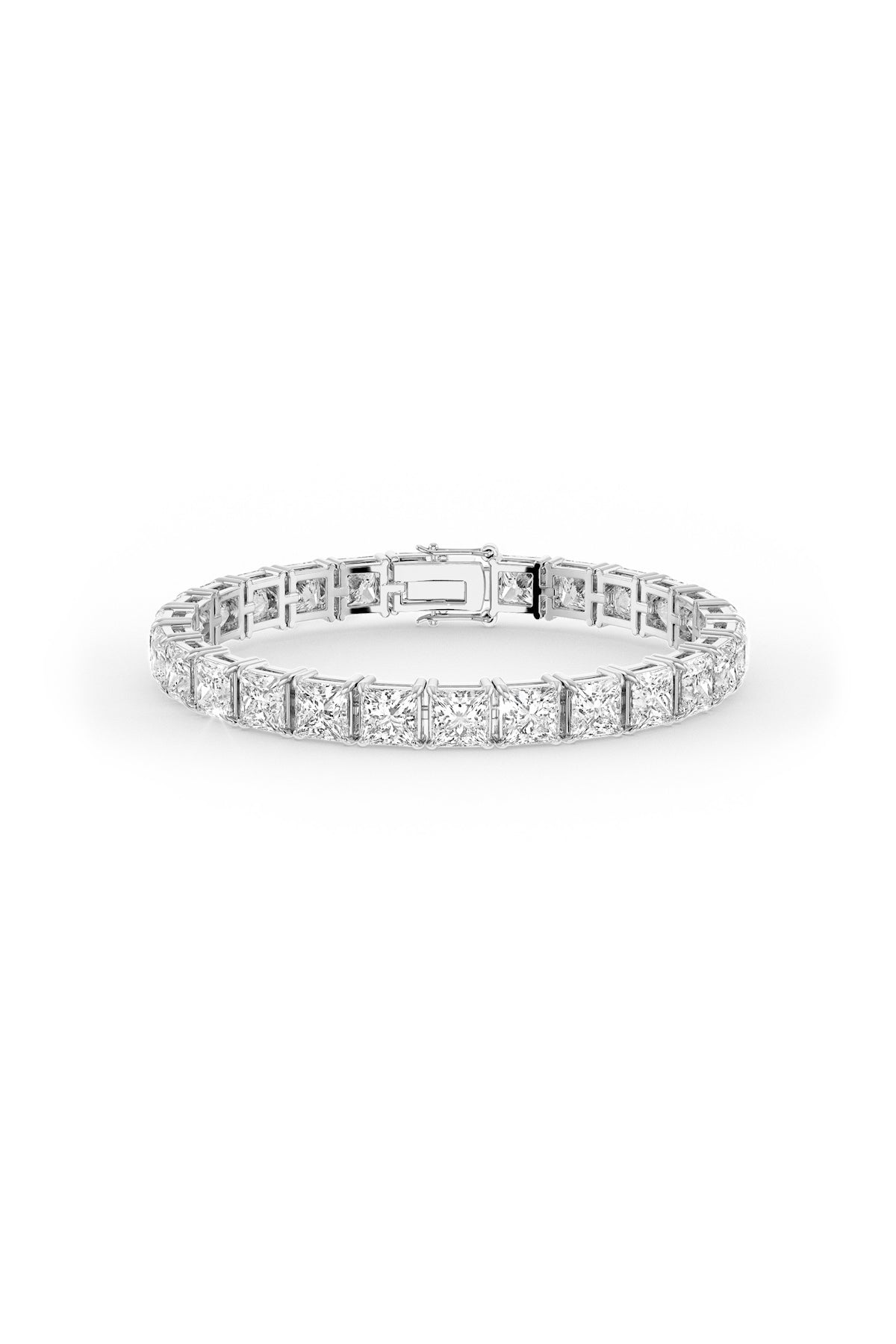 Square Shaped Solitaire Tennis Bracelet in Plating