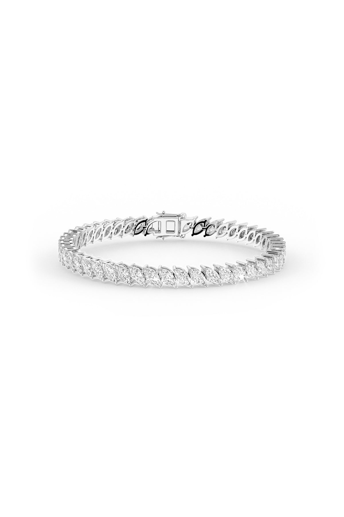 Marquise Shaped Solitaire Tennis Bracelet in Plating