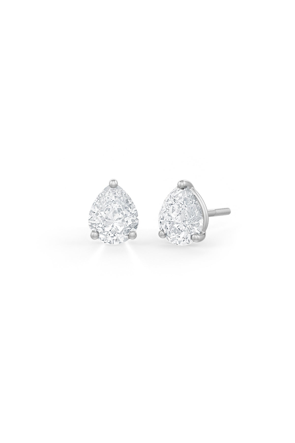 Pear Shaped 8x10mm Solitaire Stud Earrings