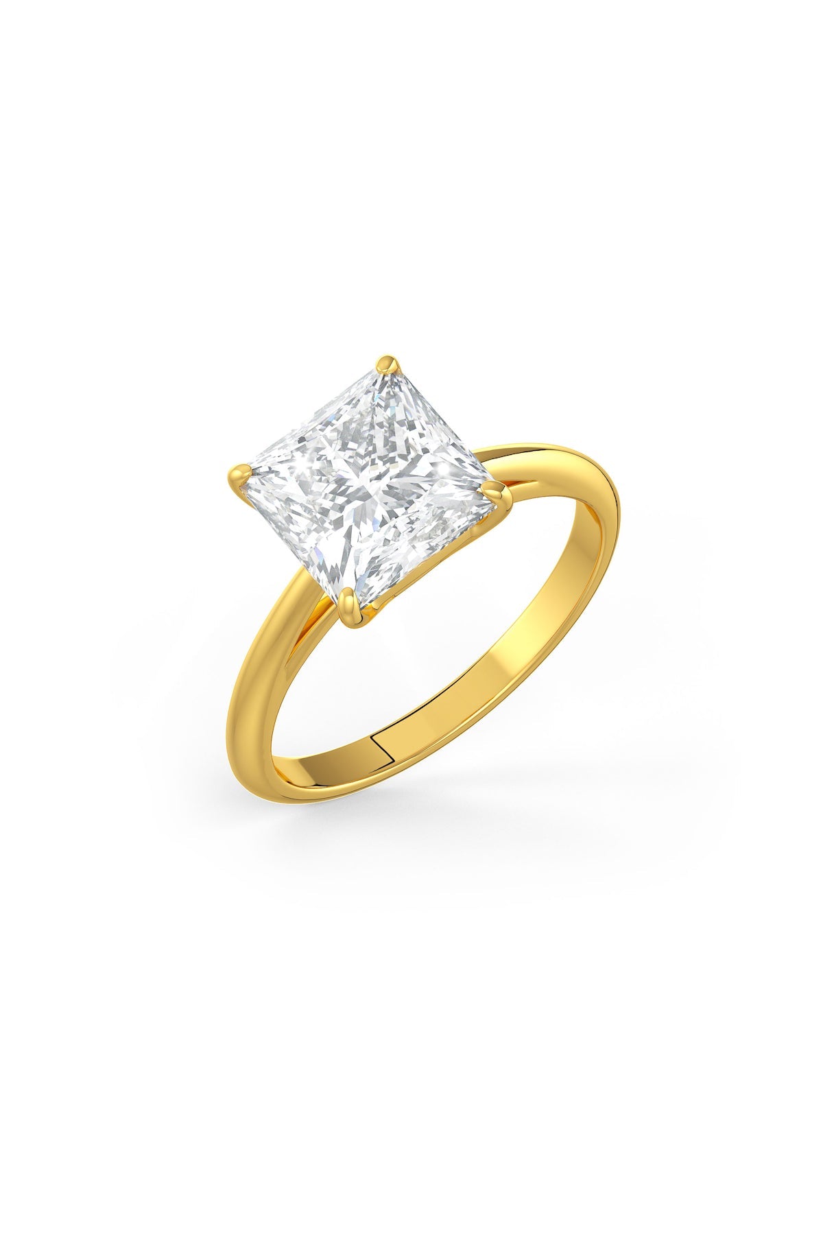 Square Shaped 8x8mm Solitaire Engagement Ring