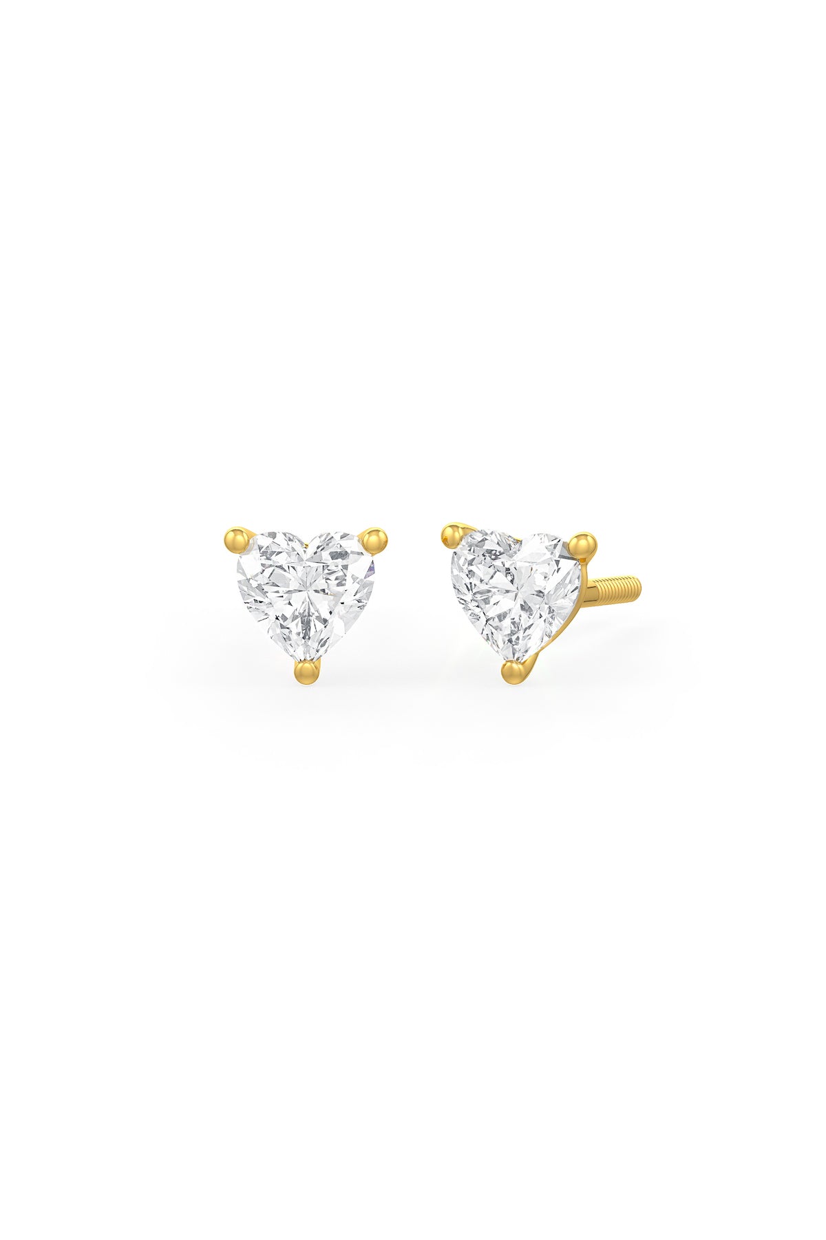 Heart Shaped 6x6mm Solitaire Stud Earrings