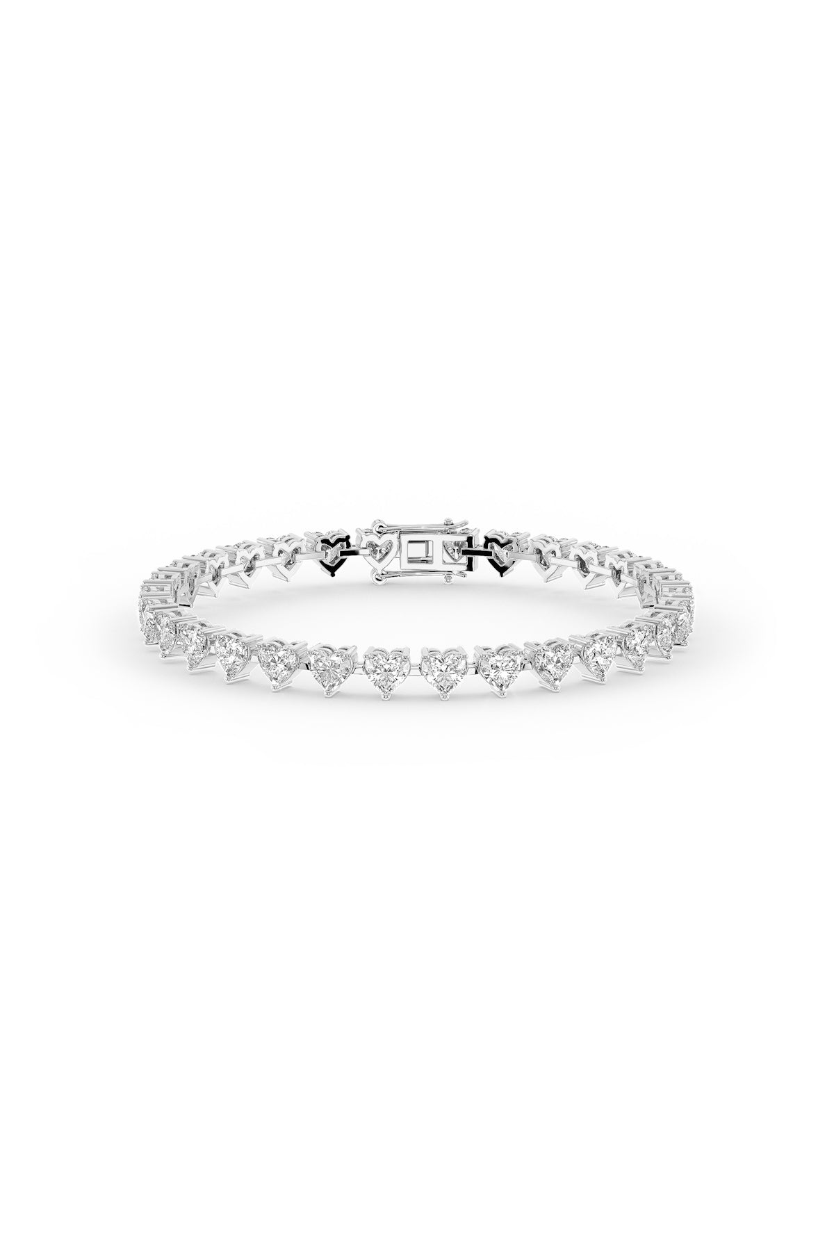 Heart Shaped Solitaire Tennis Bracelet in