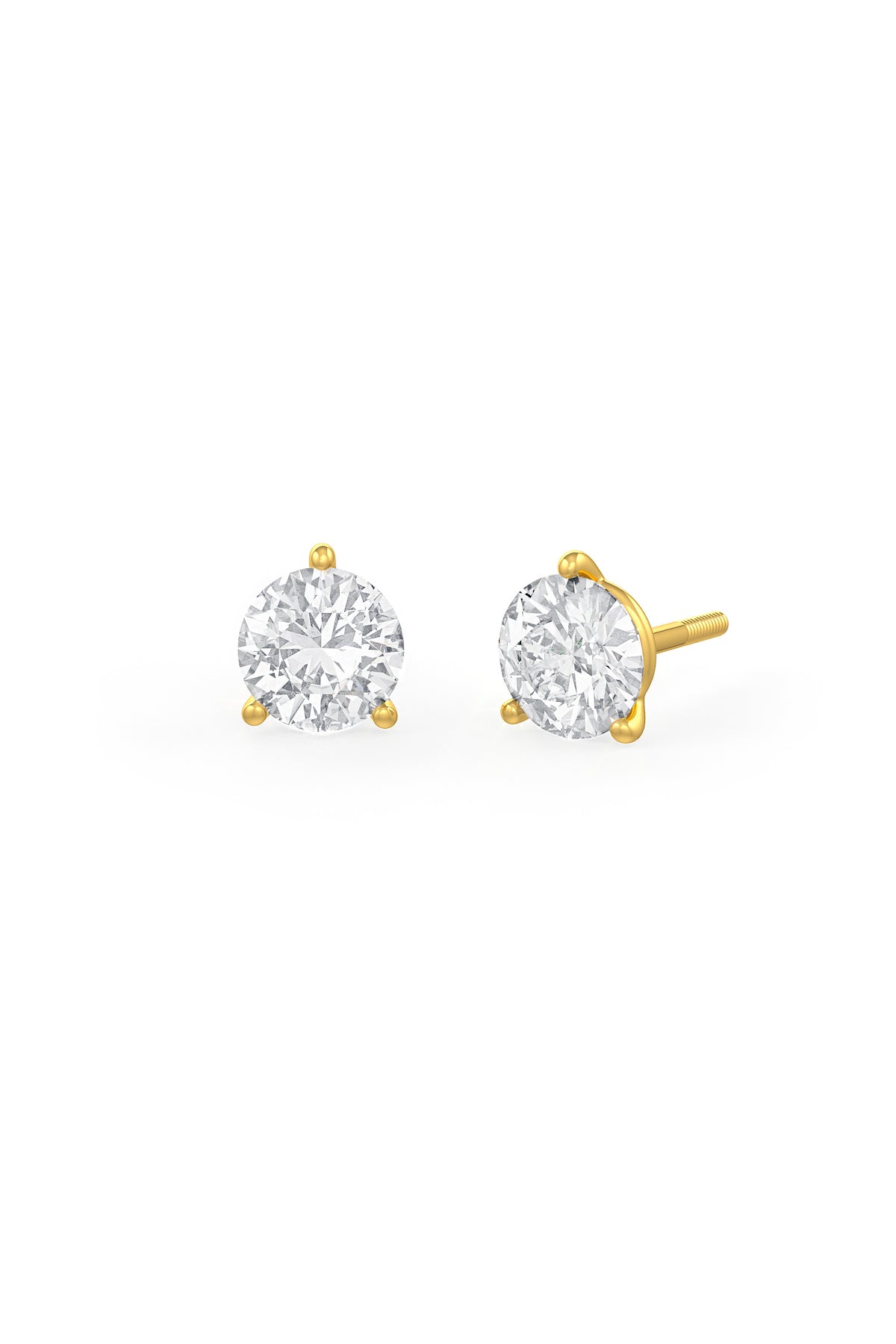 Brilliant Round Shaped 6mm Solitaire Stud Earrings