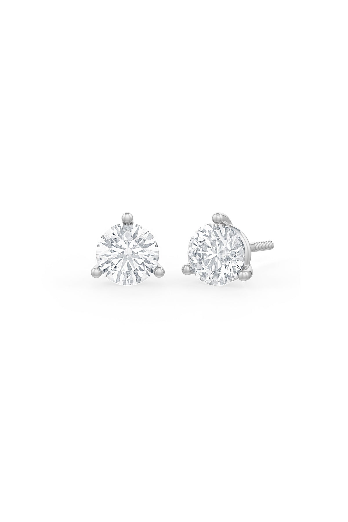 Brilliant Round Shaped 8mm Solitaire Stud Earrings