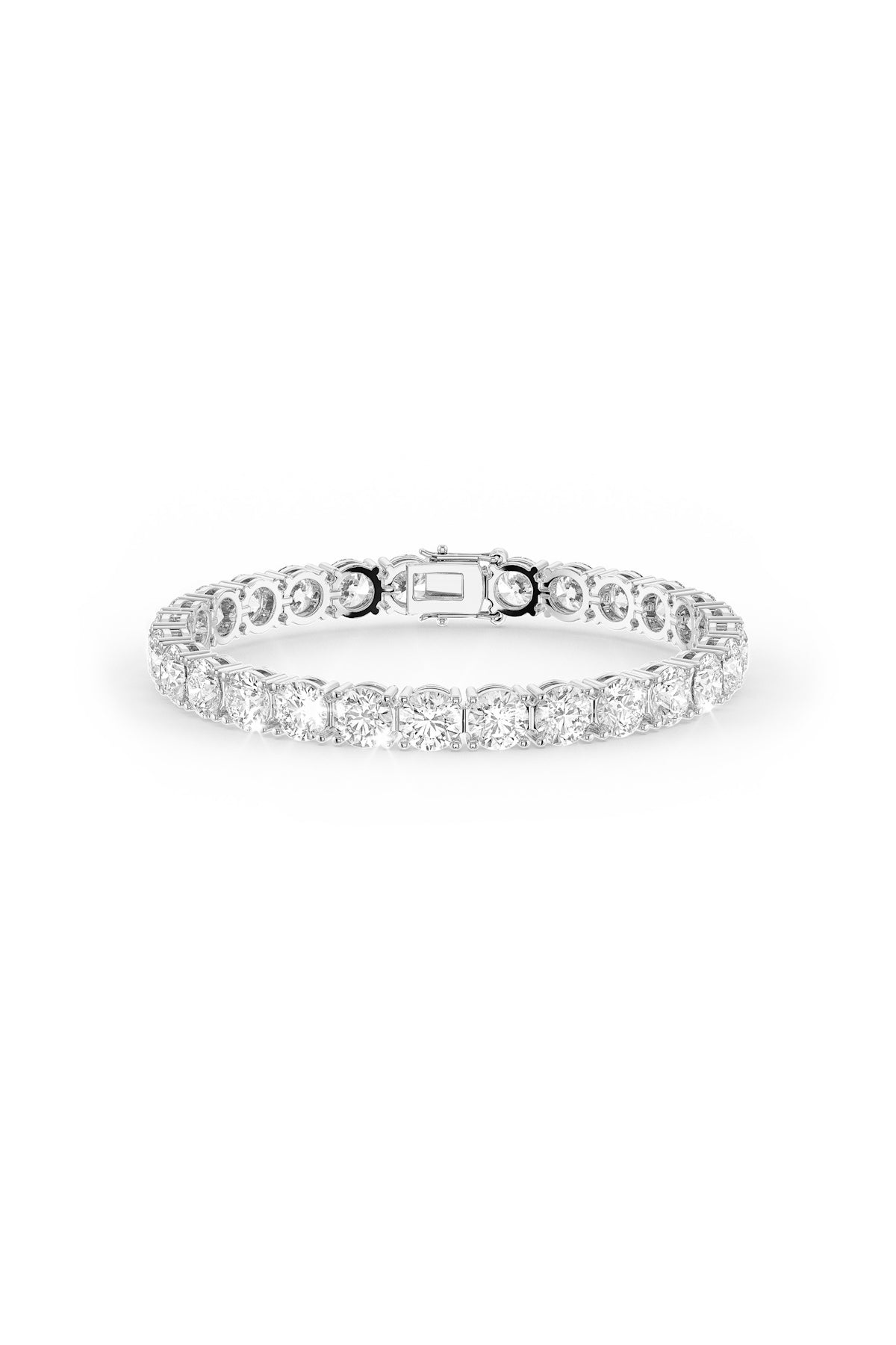 Brilliant Round Shaped 6MM Solitaire Tennis Bracelet in Plating