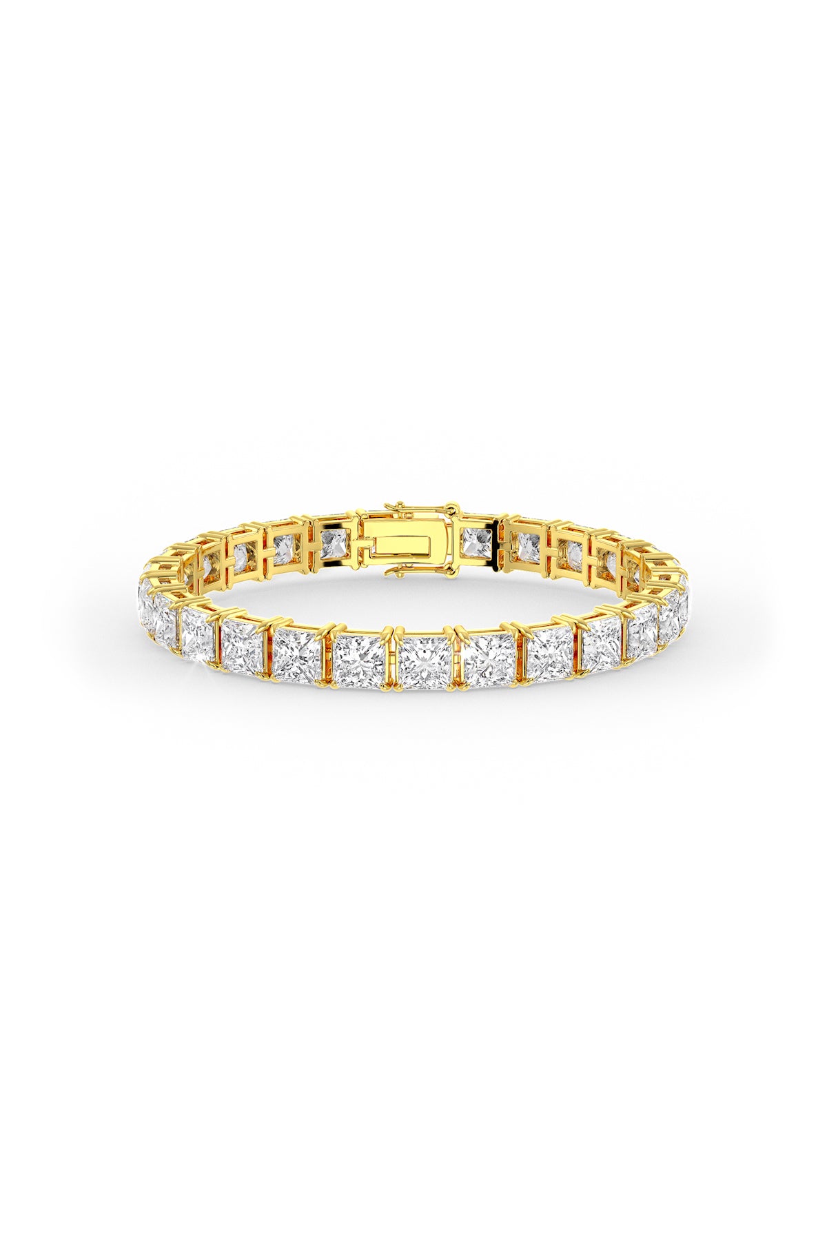 Square Shaped Solitaire Tennis Bracelet in Plating