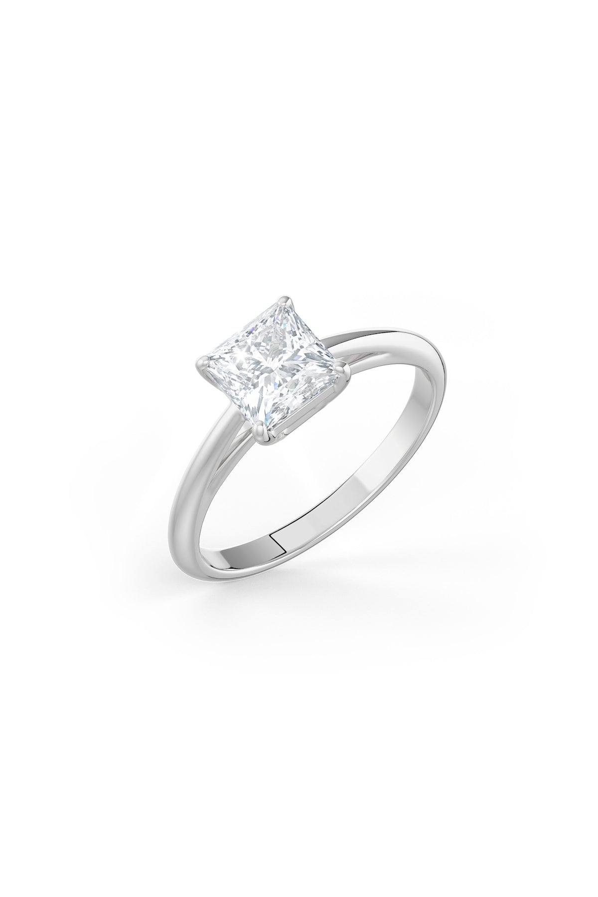 Square Shaped 6x6mm Solitaire Engagement Ring