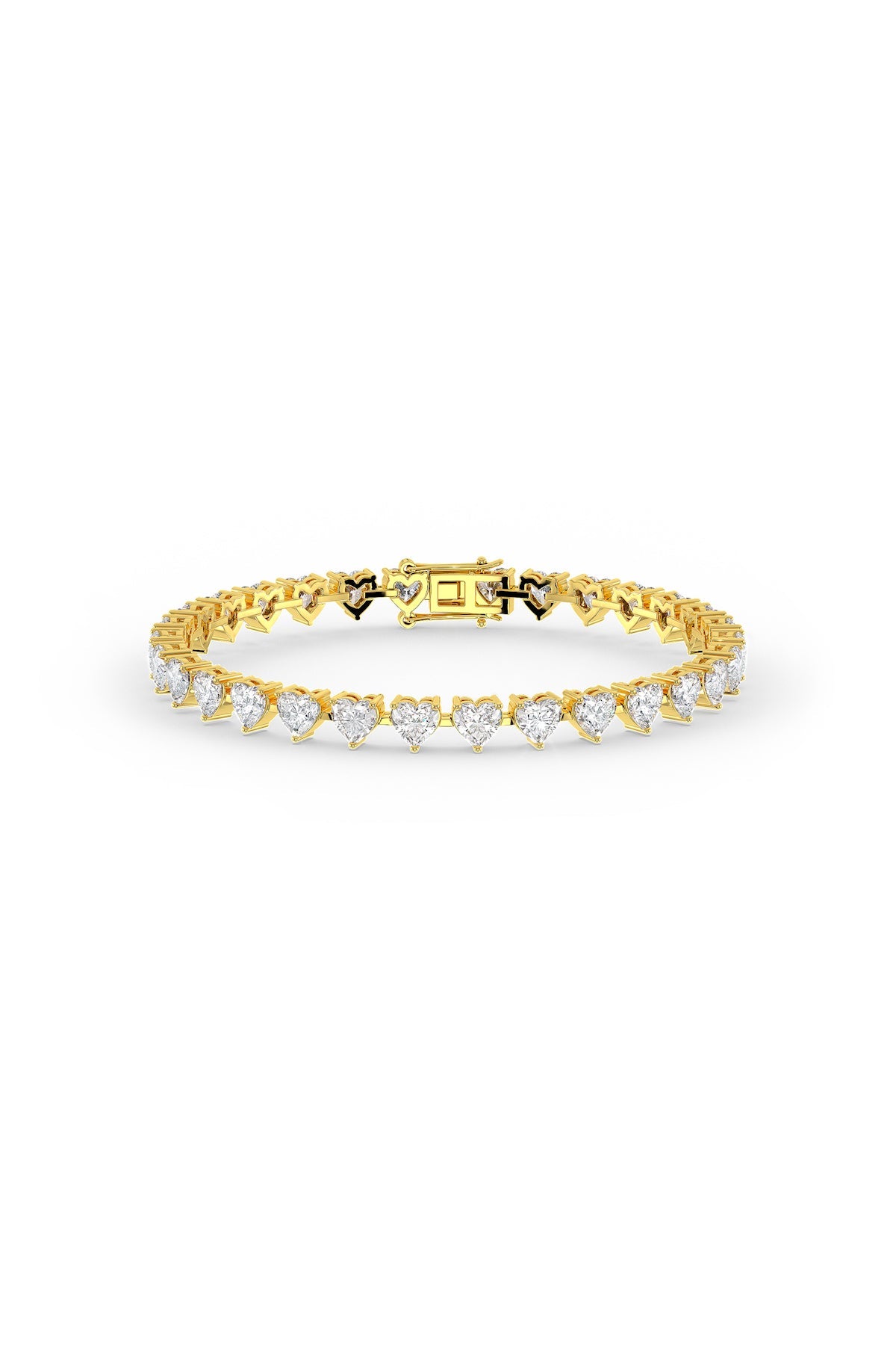 Heart Shaped Solitaire Tennis Bracelet