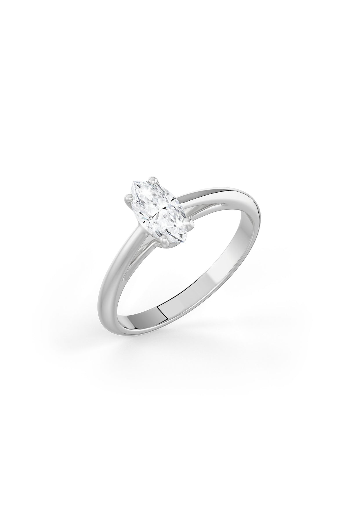 Marquise Shaped 4x8mm Solitaire Engagement Ring