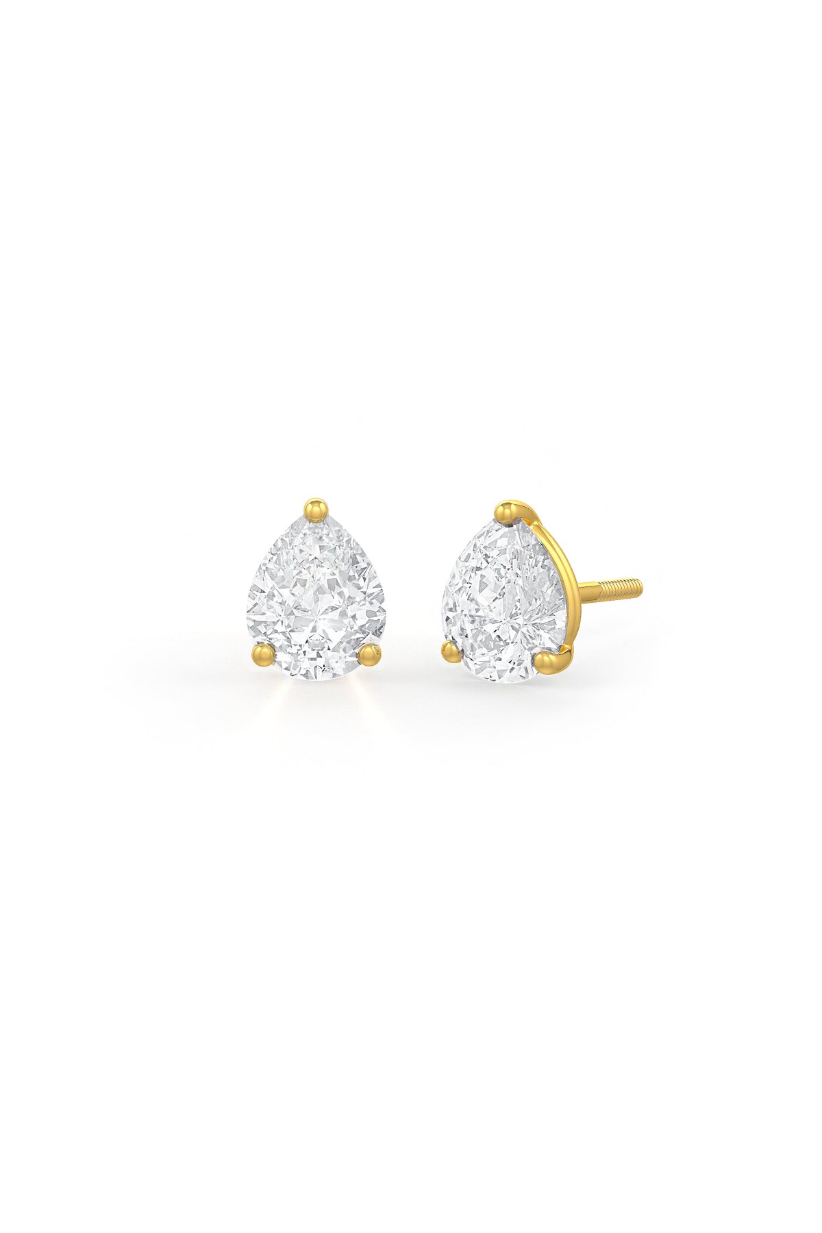 Pear Shaped 8x10mm Solitaire Stud Earrings