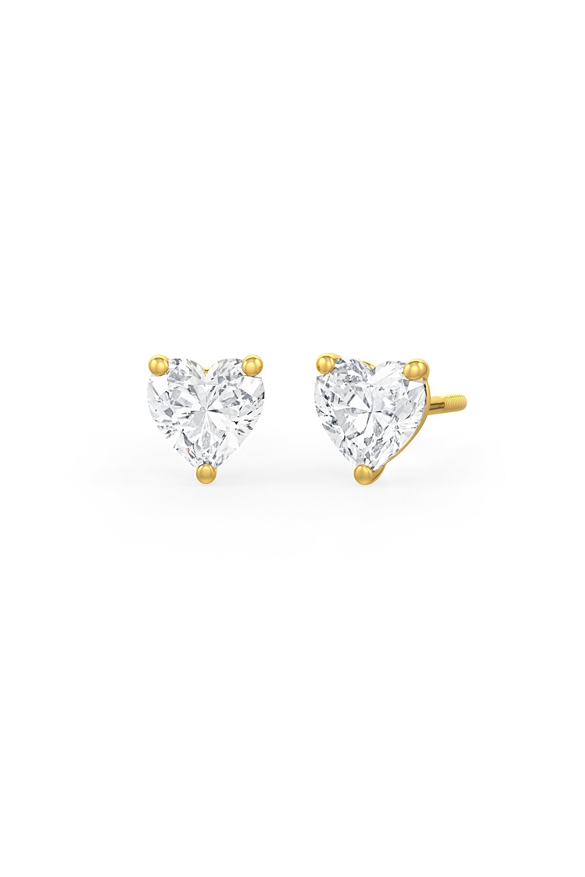 Heart Shaped 8x8mm Solitaire Stud Earrings