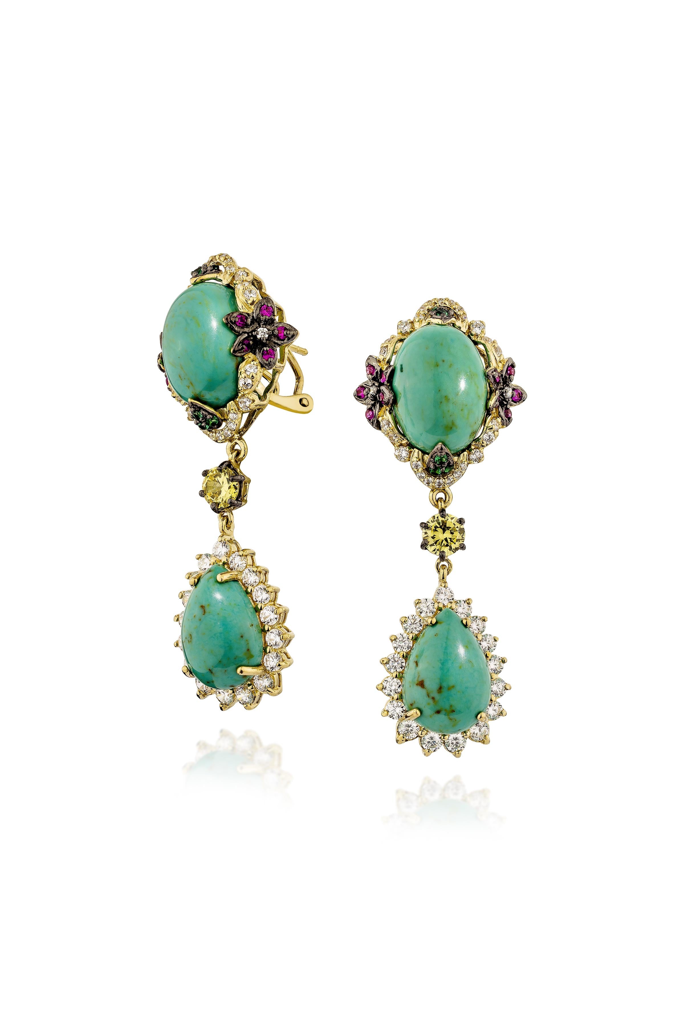 Regal Turquoise Drop Earrings