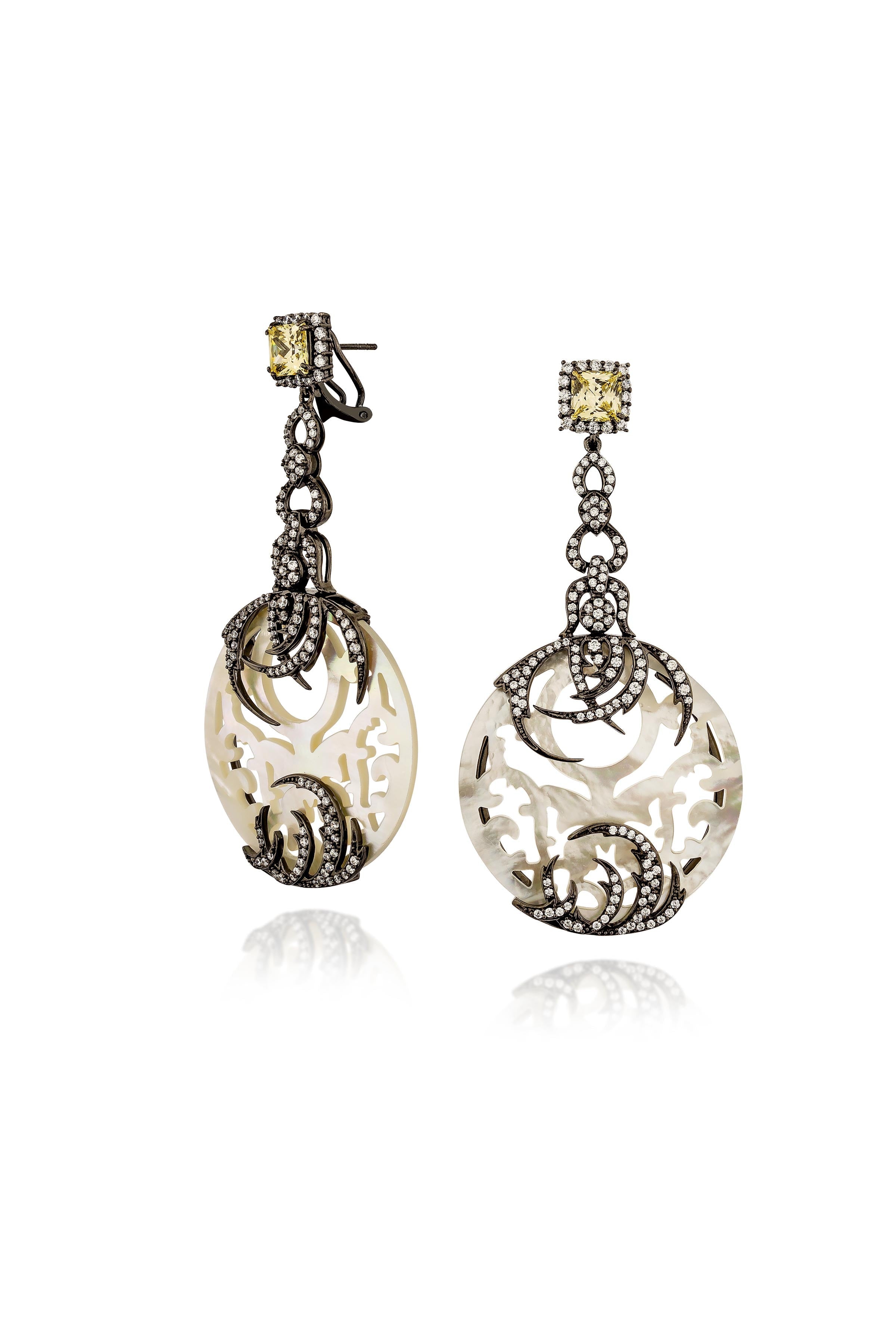 Gilded Grace Shell Dangler Earrings