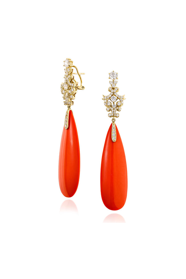Coral Sunset Dangler Earrings