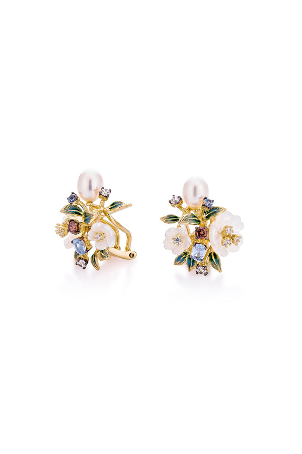 Pearl Bloom Stud Earrings
