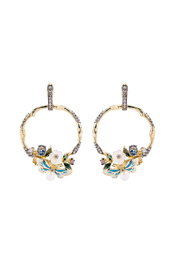 Wildflower Serenade Hoop Earrings 

