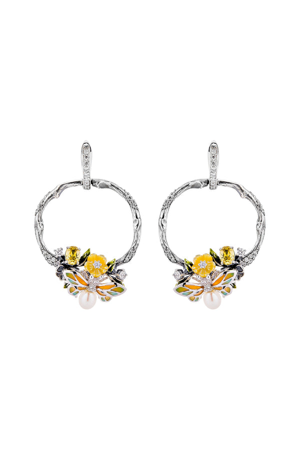 Wildflower Serenade Hoop Earrings 

