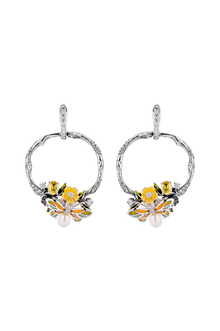 Wildflower Serenade Hoop Earrings 

