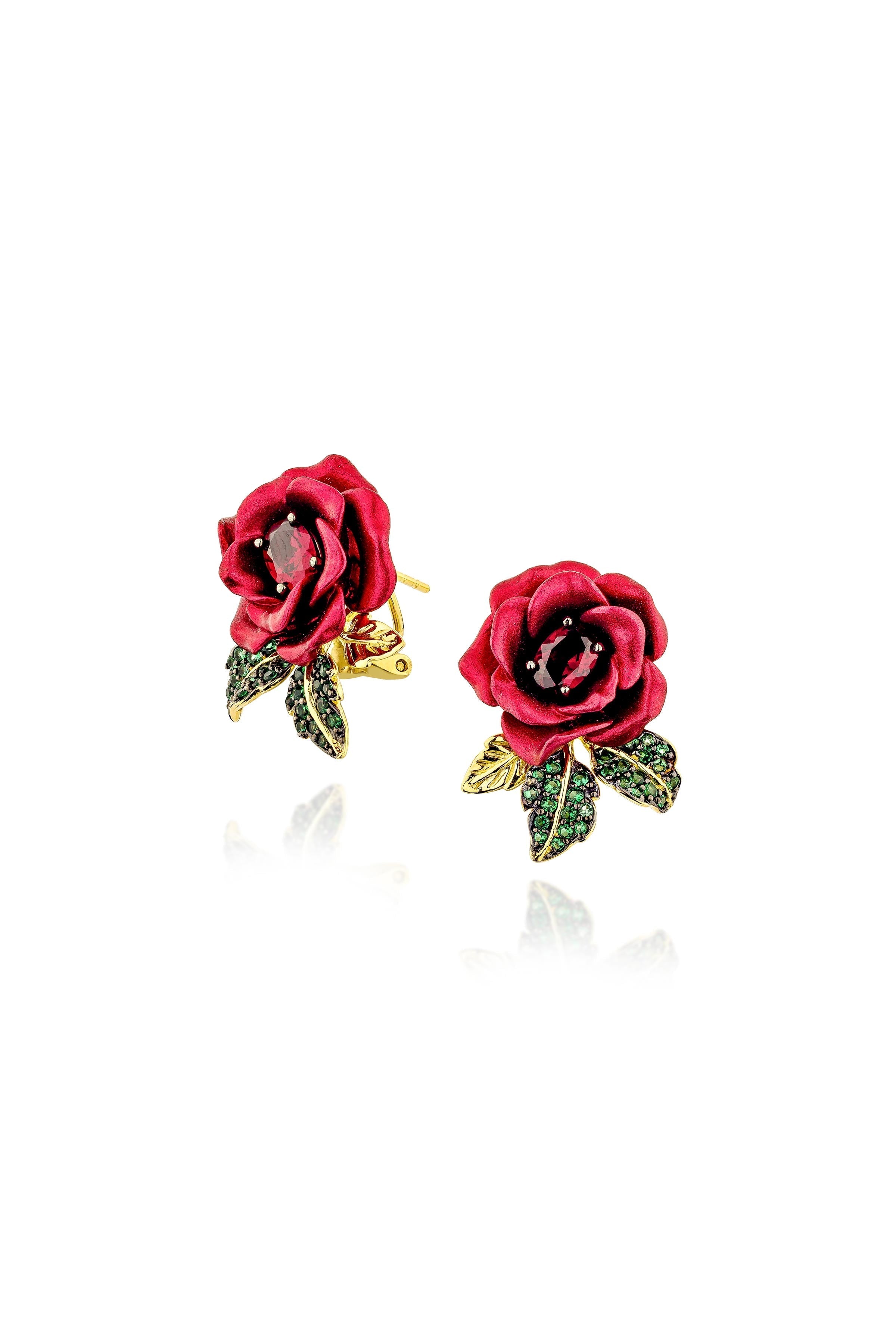 Verdant Rose Vine Earrings