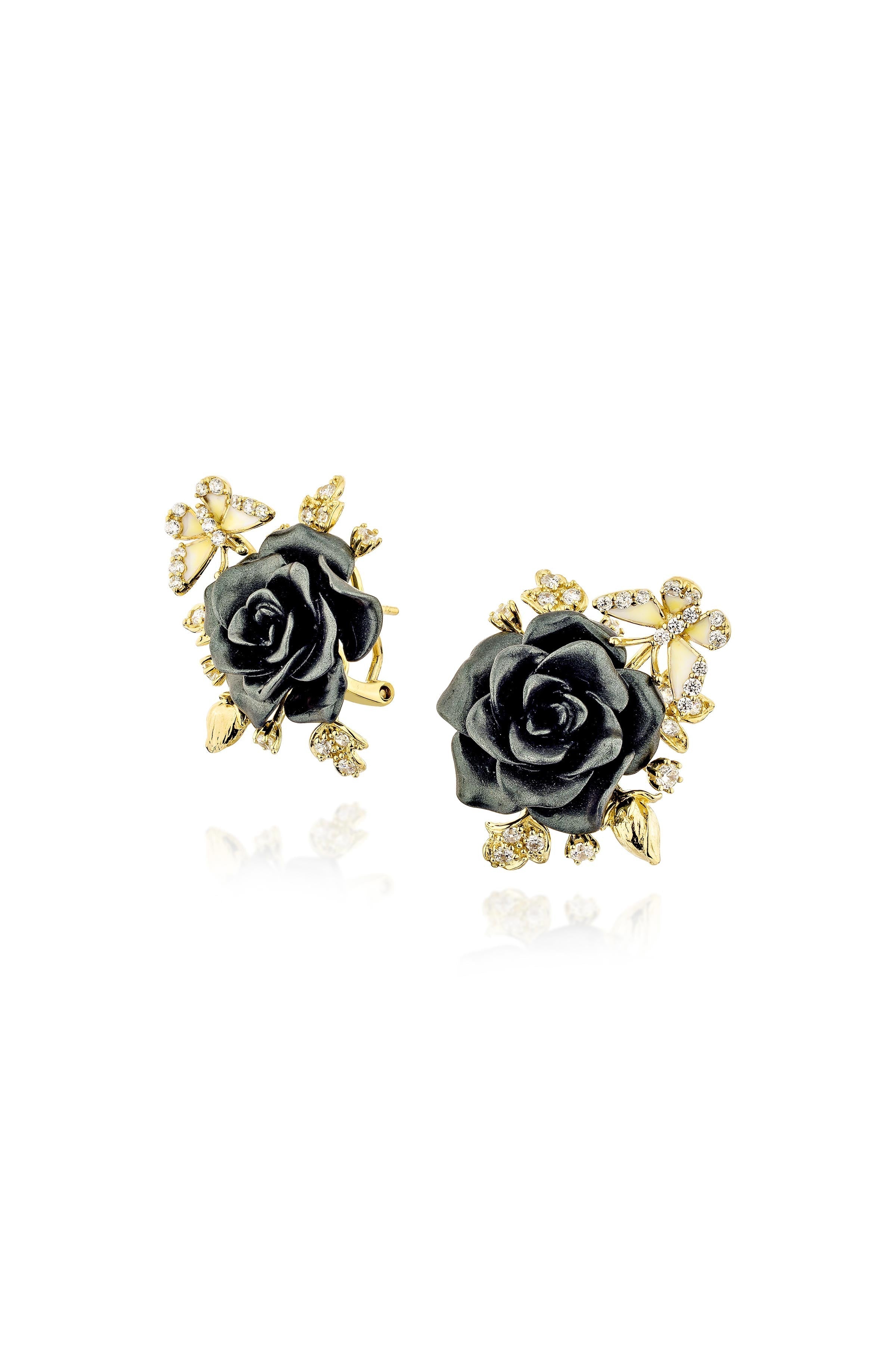 Whimsical Winged Rose Earrings