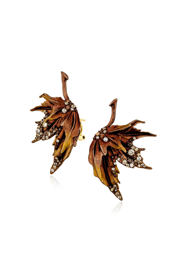 Ember Leaf Drop Earrings 


