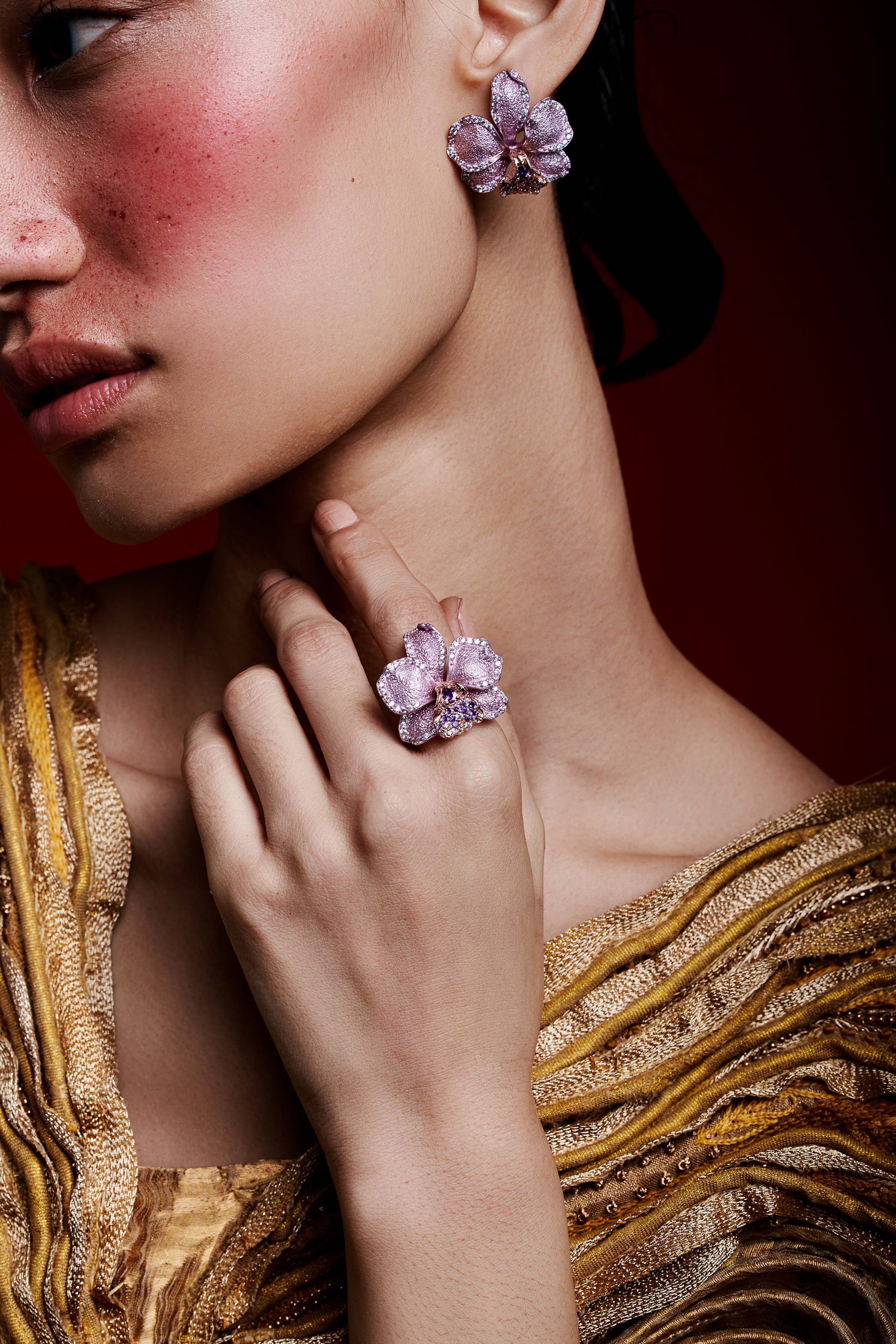 Orchid Whispers Cocktail Ring