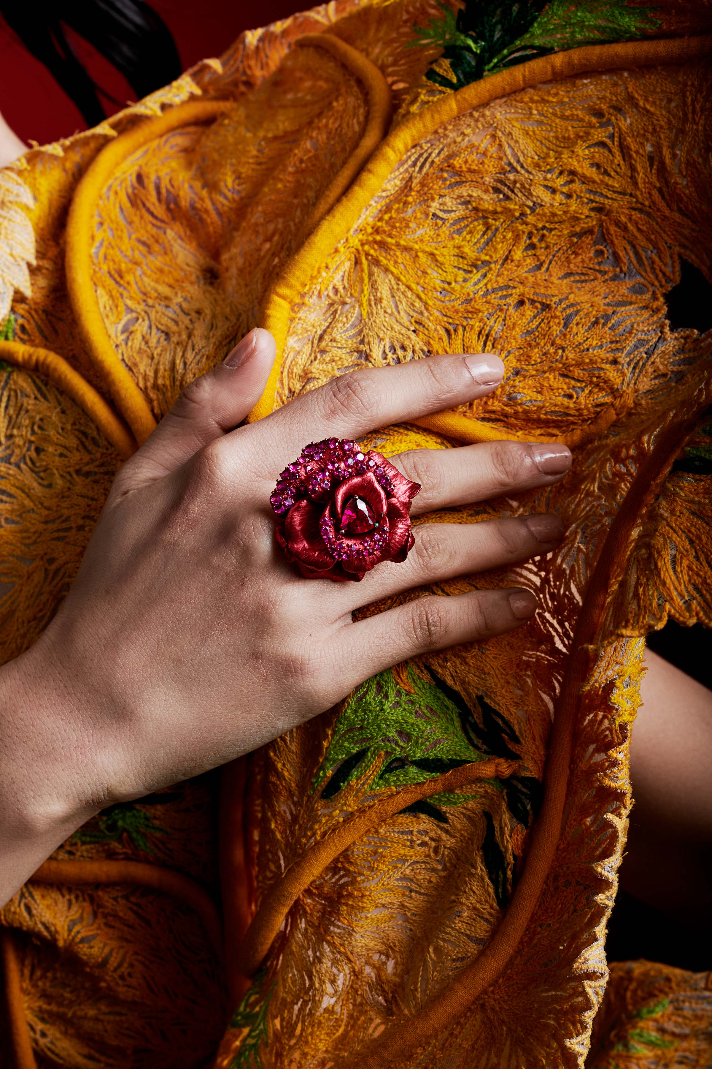 Vintage Rose Garden Cocktail Ring