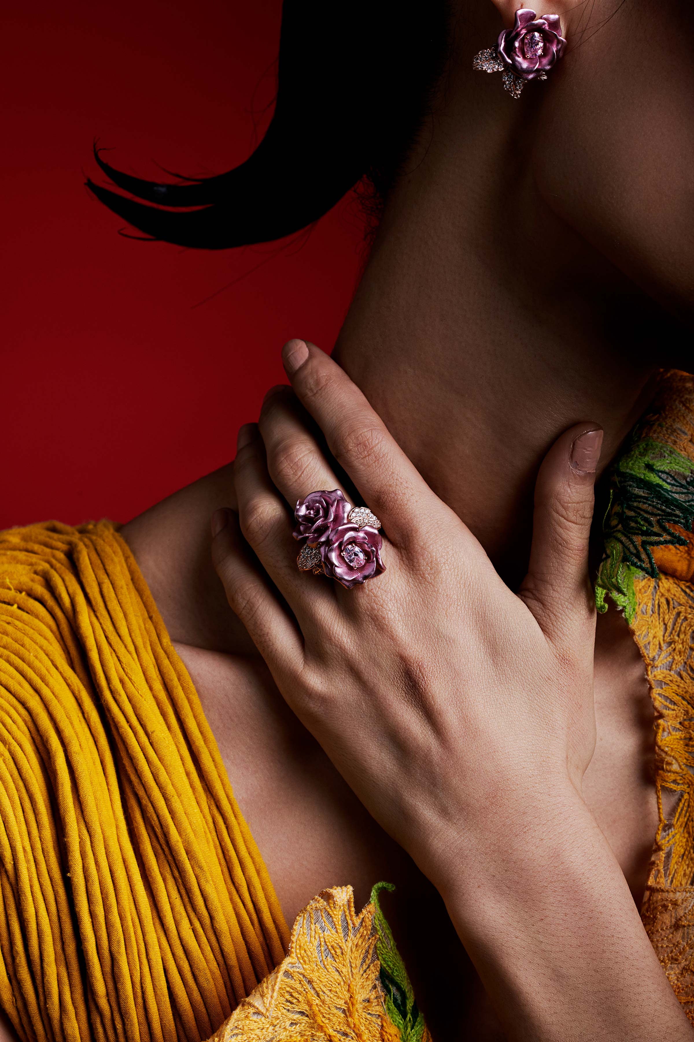 Mystic Rose Bouquet Cocktail Ring