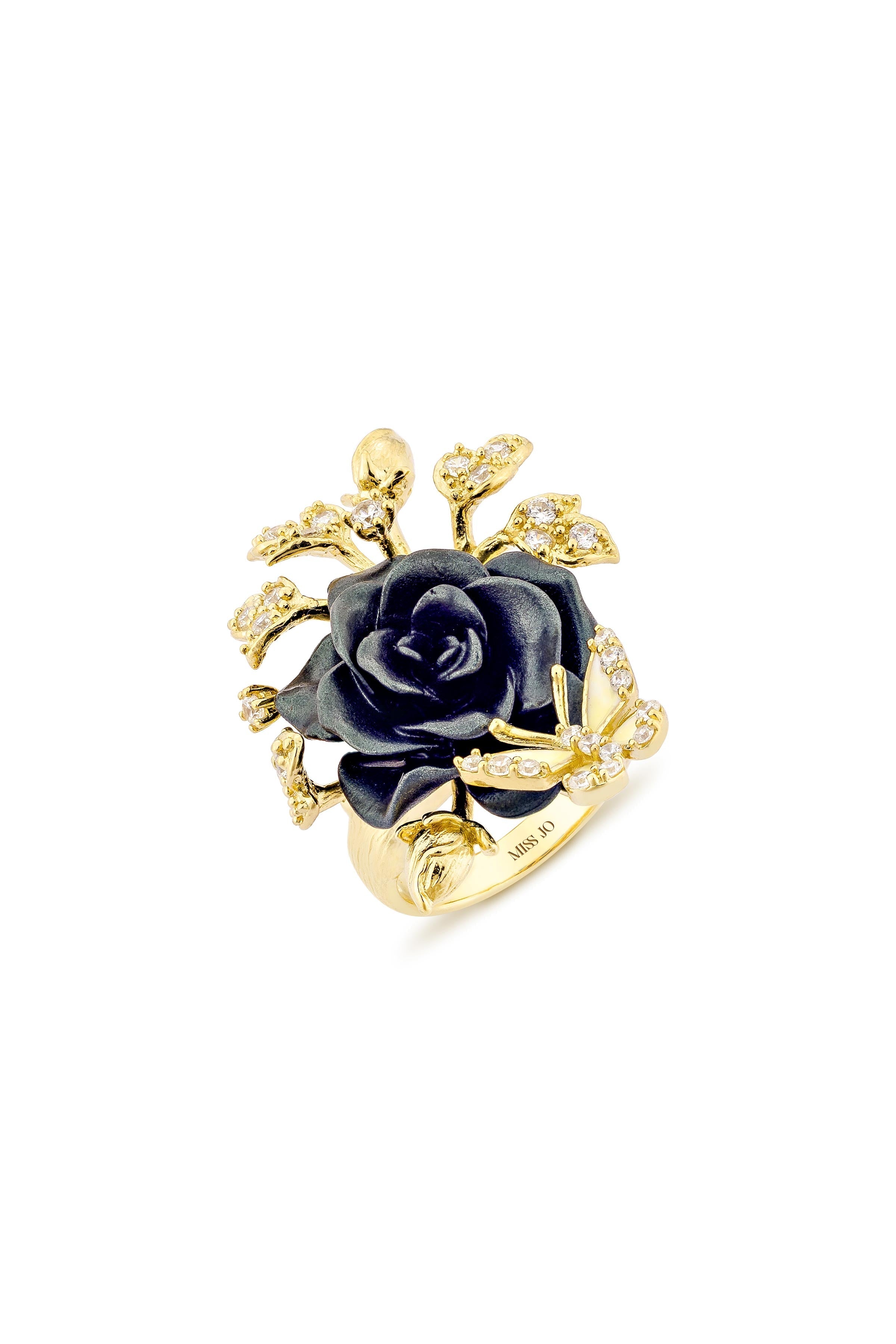 Whimsical Winged Rose Ring