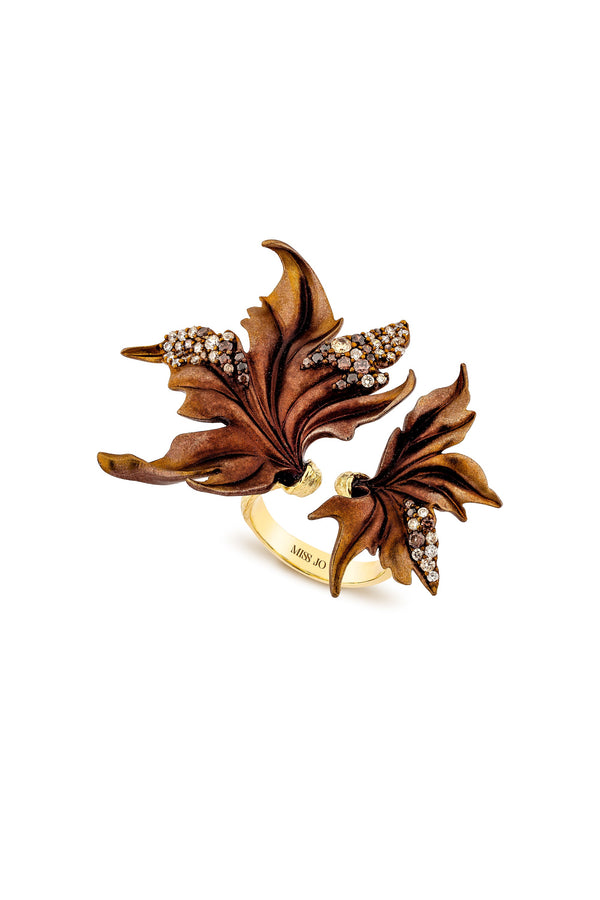 Ember Leaf Cocktail Ring 
