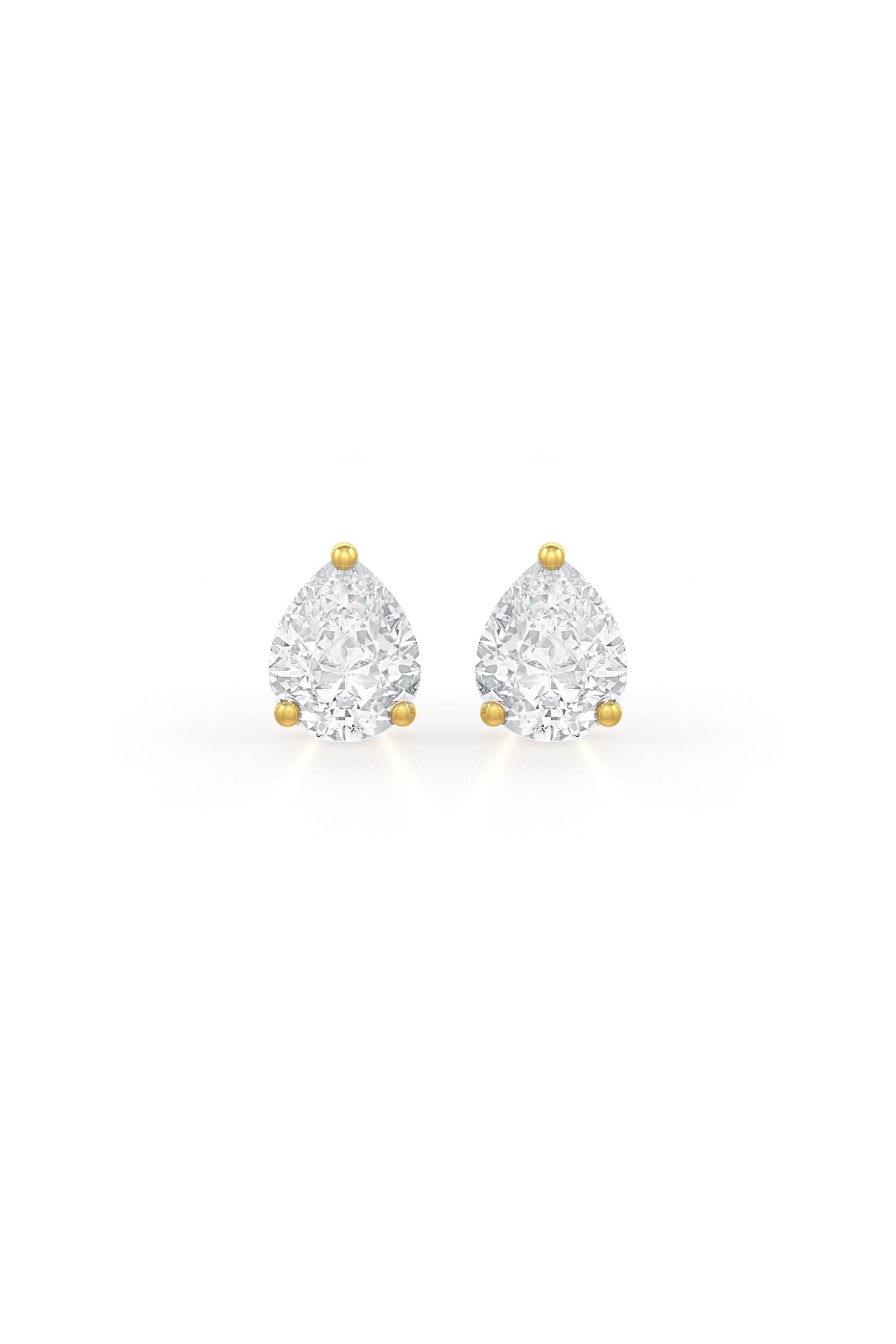 Pear Shaped 8x10mm Solitaire Stud Earrings