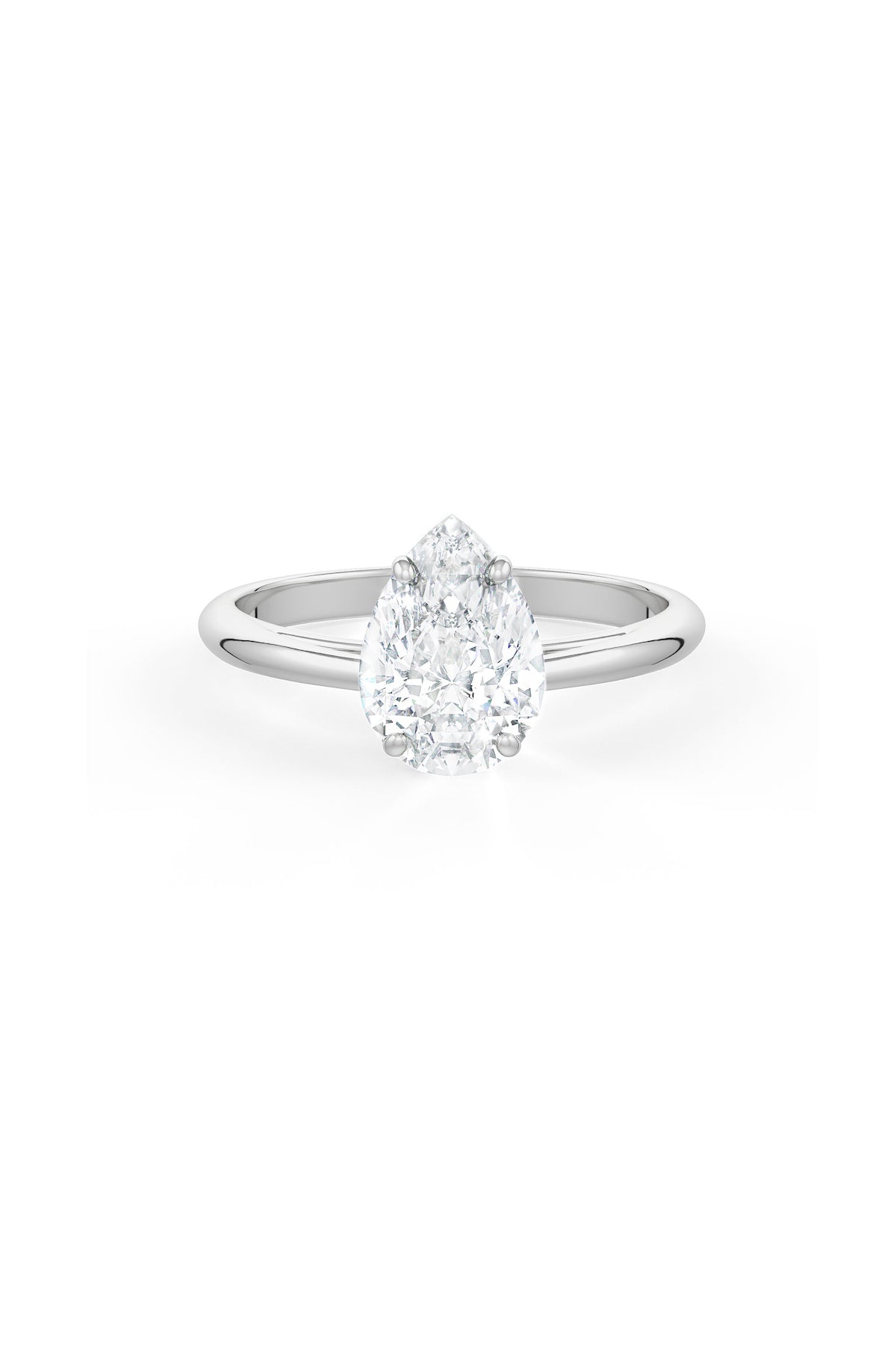 Pear Shaped 8x10mm Solitaire Engagement Ring