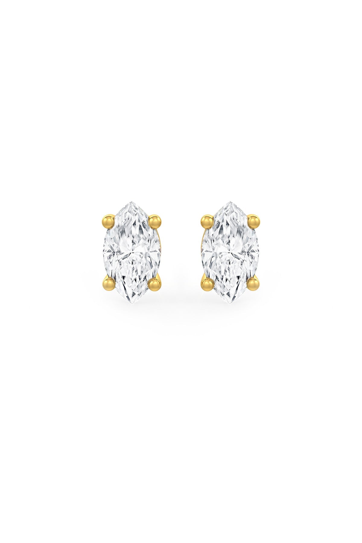 Marquise Shaped 5x10mm Solitaire Stud Earrings