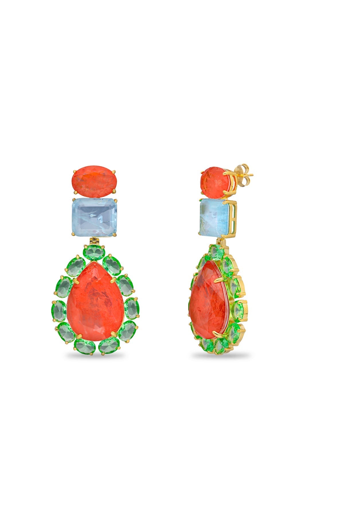 Peacock Paradise Chandelier Dangler Earrings