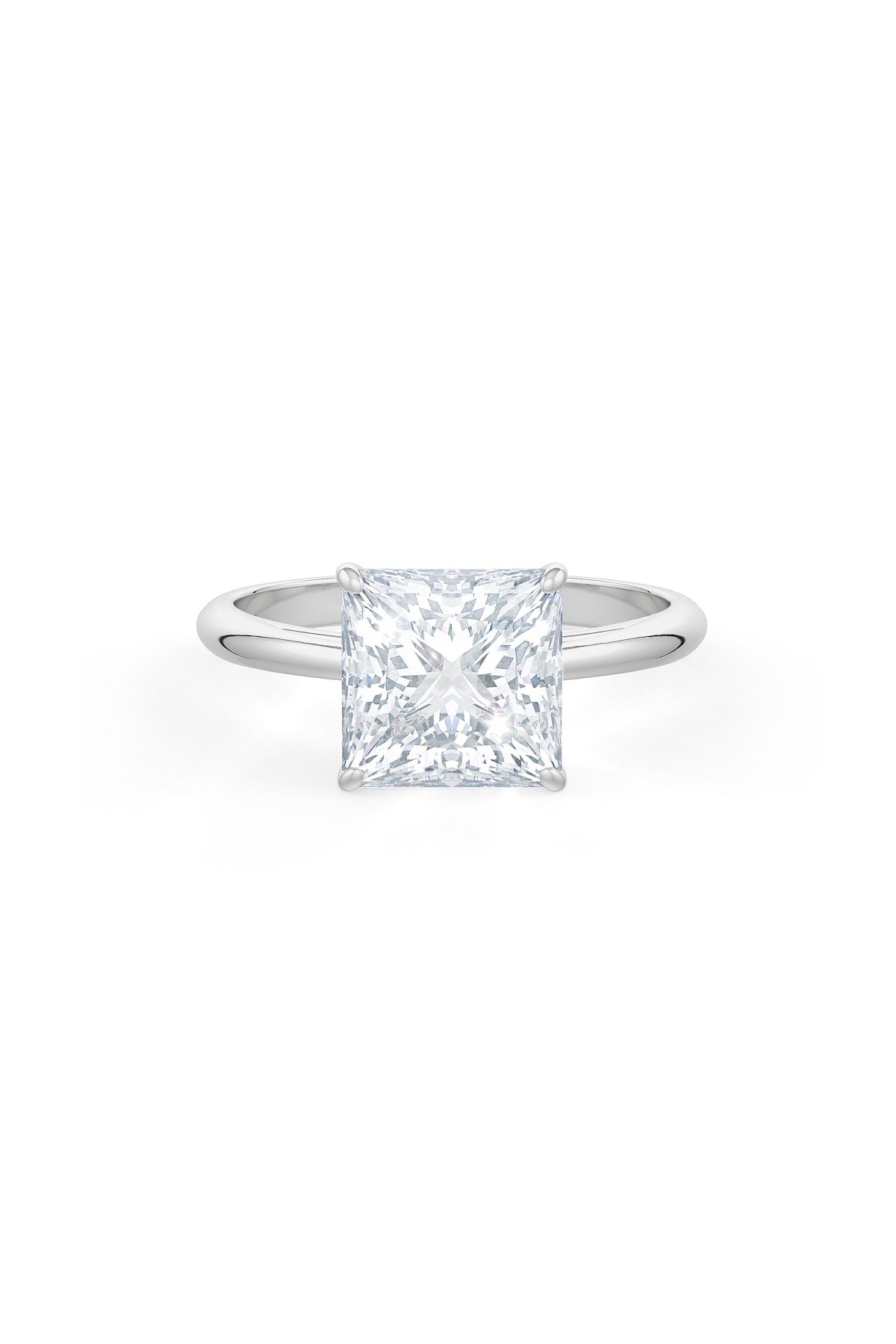 Square Shaped 8x8mm Solitaire Engagement Ring